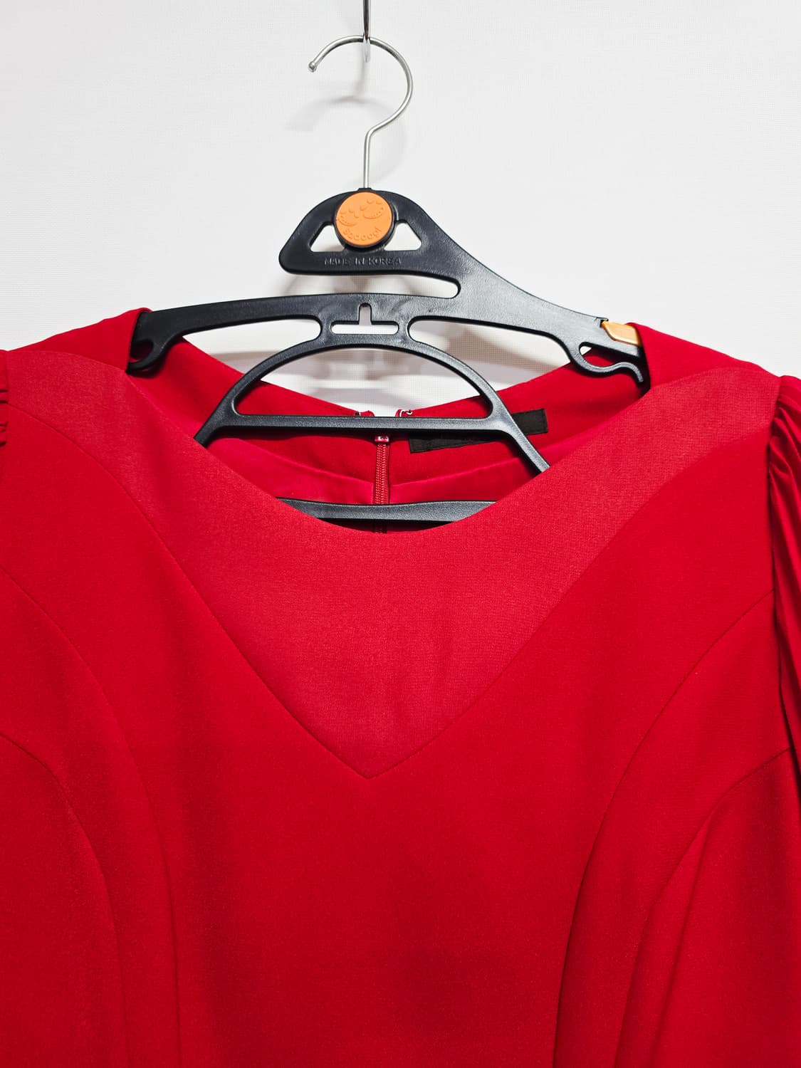 미니멈 레드 롱 슬리브 원피스 큐빅 장식 상품이미지2