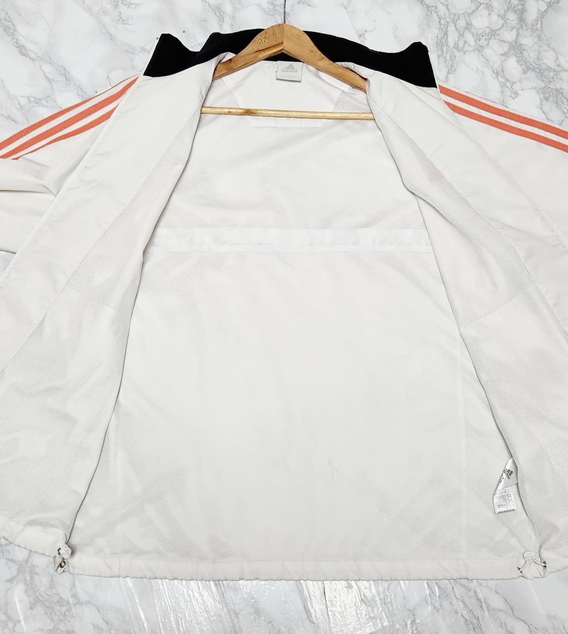 대장 아디다스 삼선 화이트x오렌지 바람막이 자켓 상품이미지7