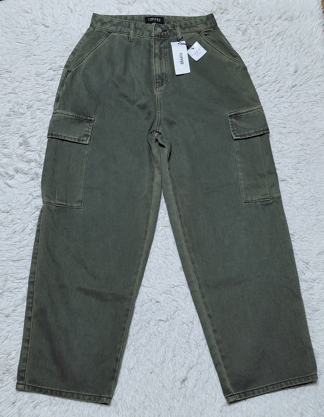 TOFFEE 카고 와이드 데님 팬츠 S 새상품 상품이미지1