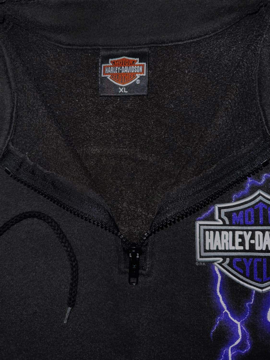 [XL] 90s 빈티지 할리데이비슨 쿼터 집업 스웻셔츠 상품이미지4