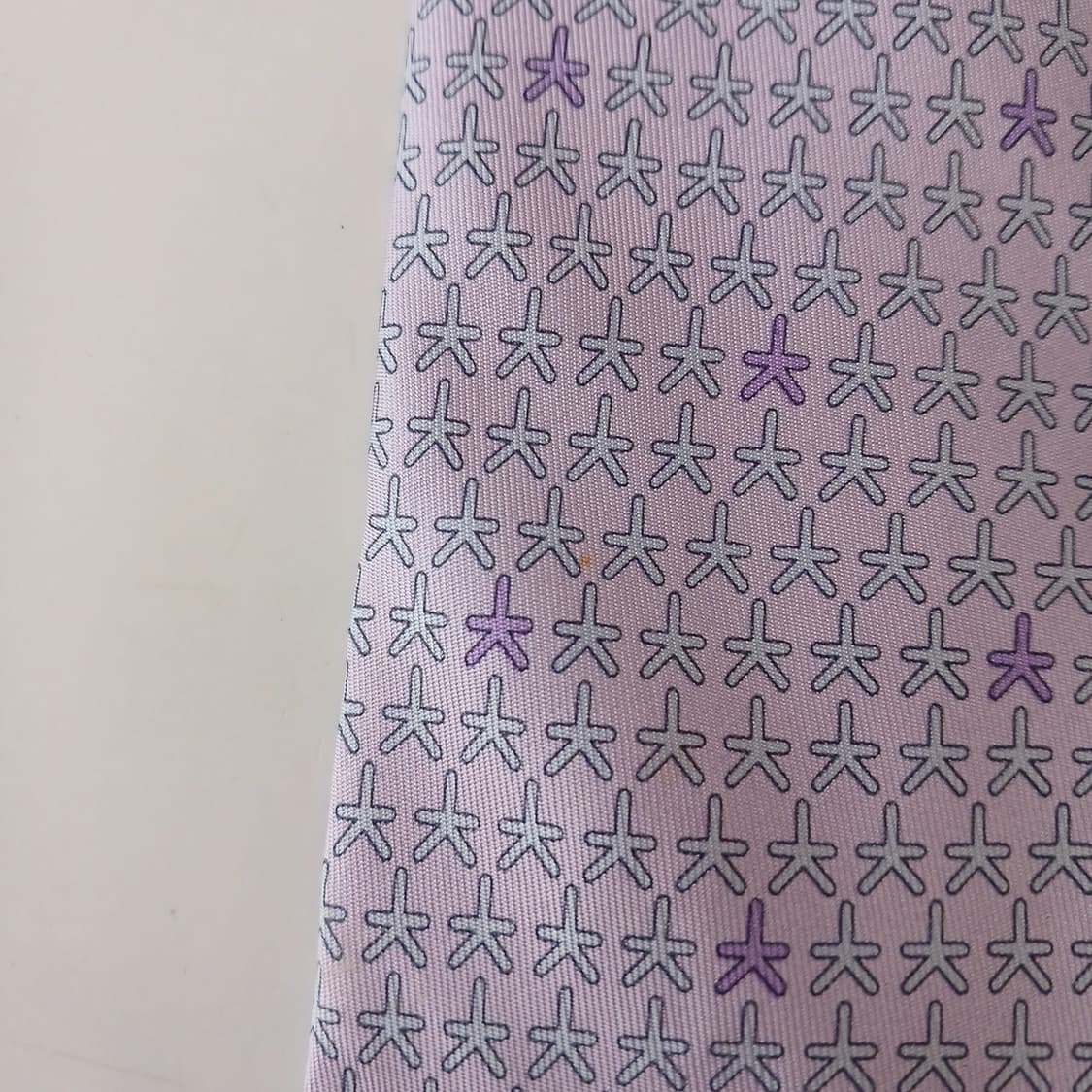 에르메스 실크 라벤더 불가사리 패턴 넥타이 9.2cm A등급 A19028 상품이미지5