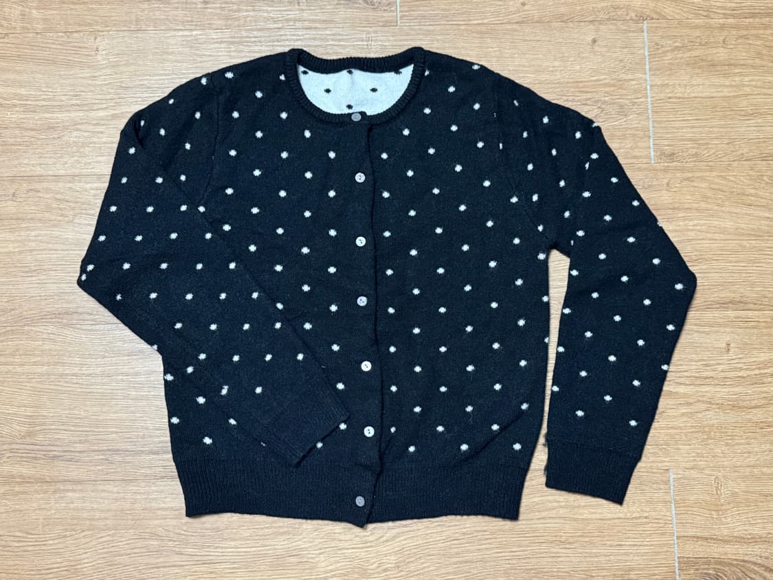 블랙 도트 도톰 가디건 M 상품이미지1