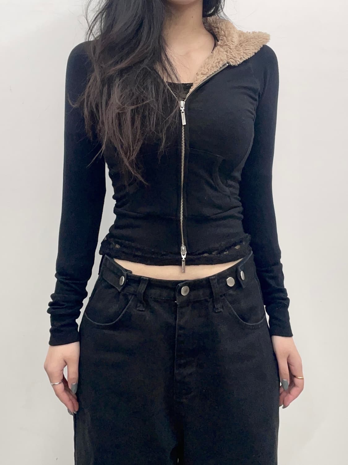  hoodie fur details zip-up 상품이미지2