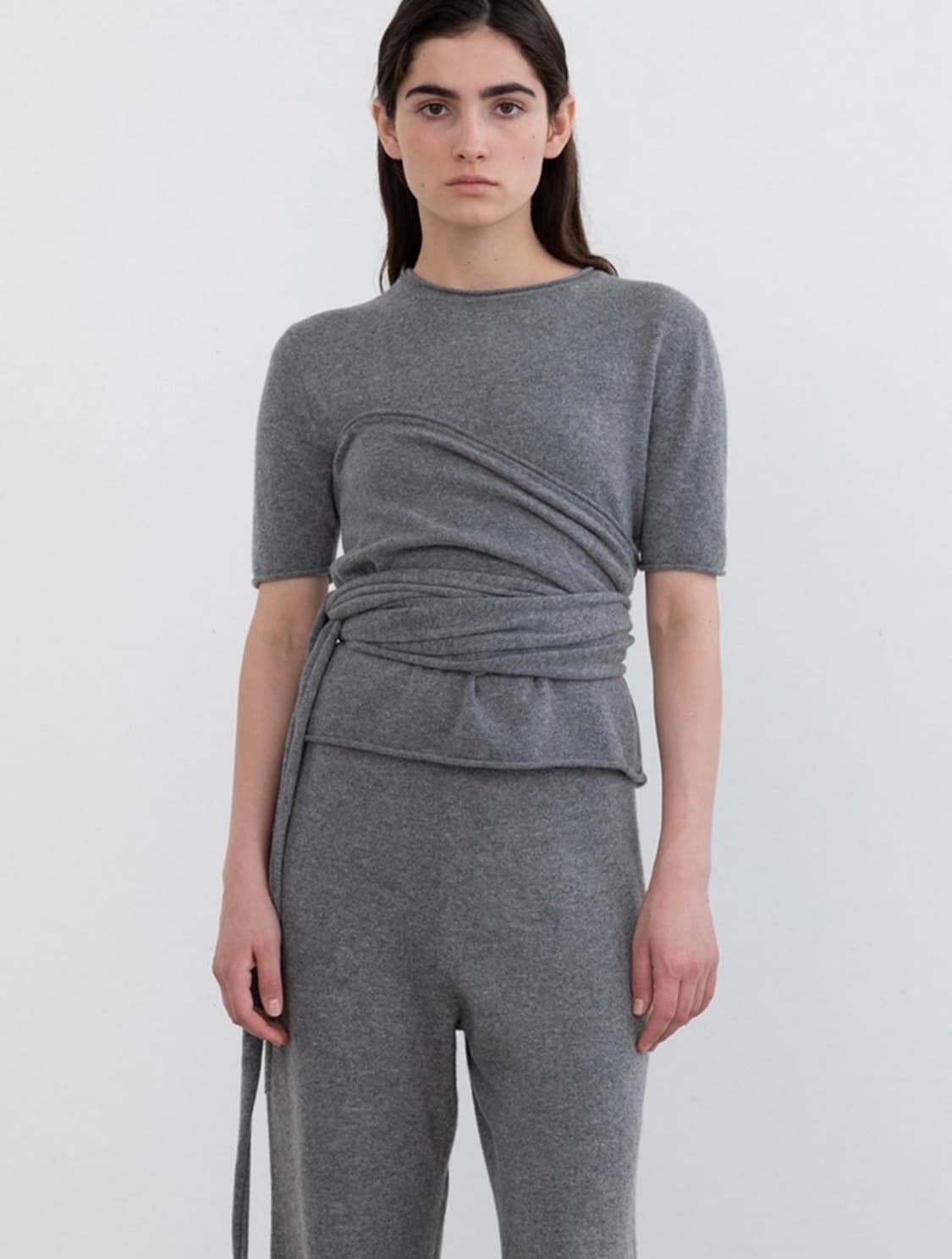 르셉템버 르917 캐시미어 블렌드 니트 튜브 탑 그레이 상품이미지7