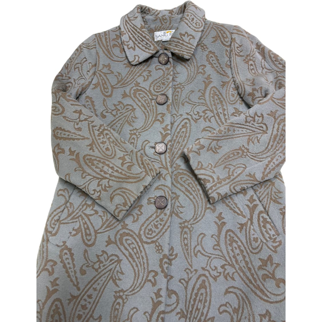 빈티지 스카이그레이 페이즐리 패턴 코트 상품이미지4