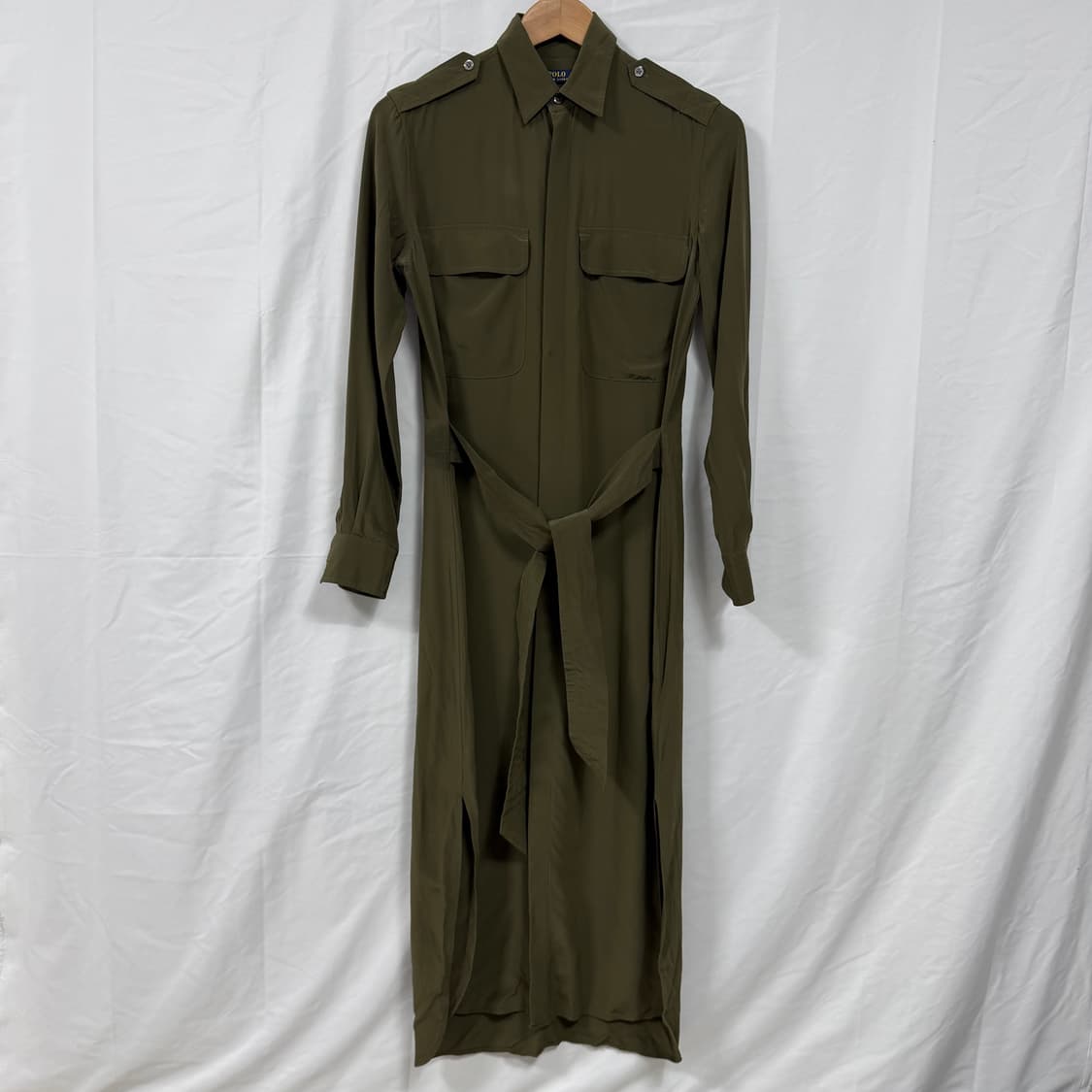 폴로랄프로렌 벨티드 실크 셔츠 원피스 상품이미지4