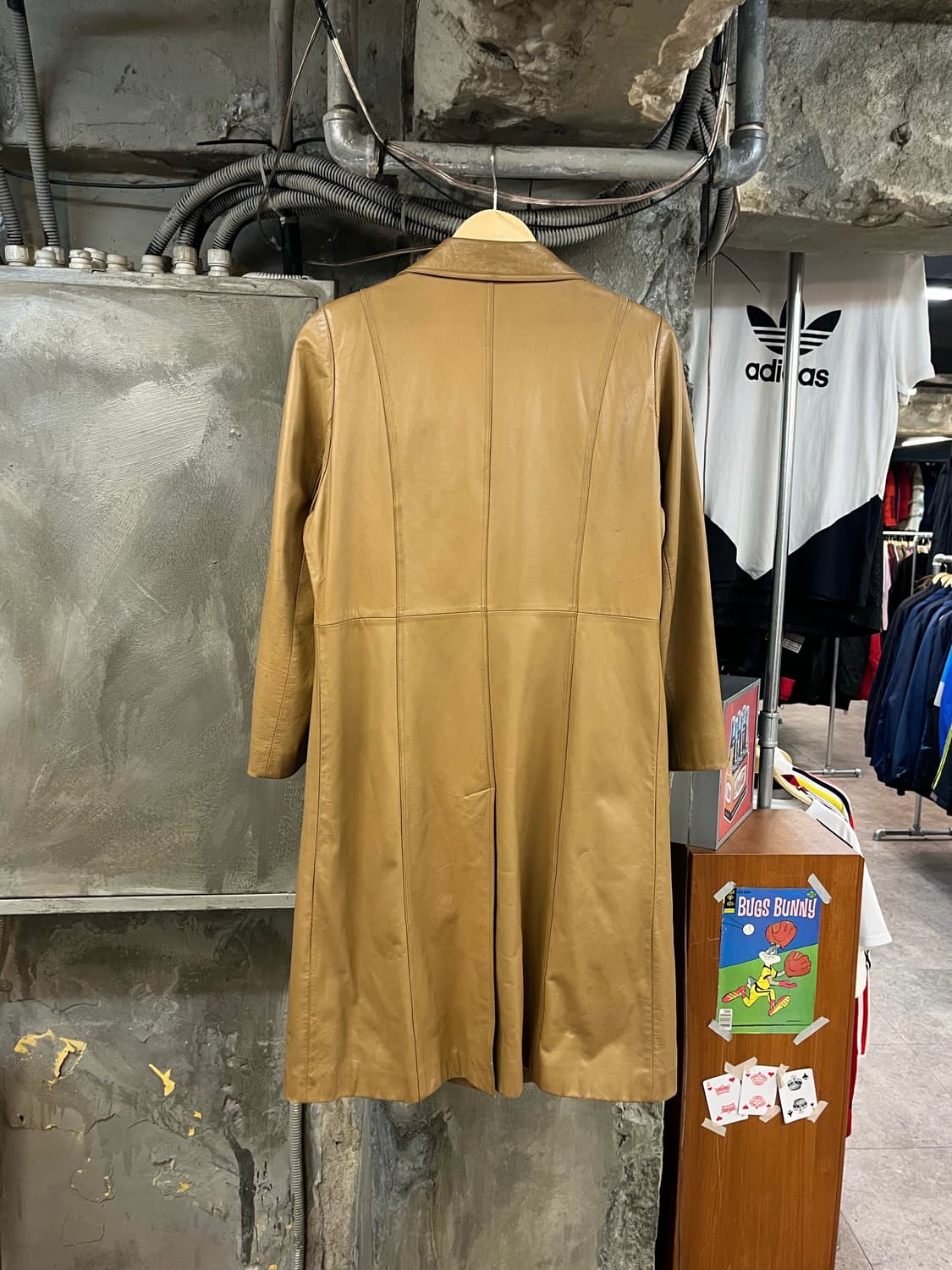 빈티지 레더 롱 자켓 카멜 #csz2838 상품이미지2