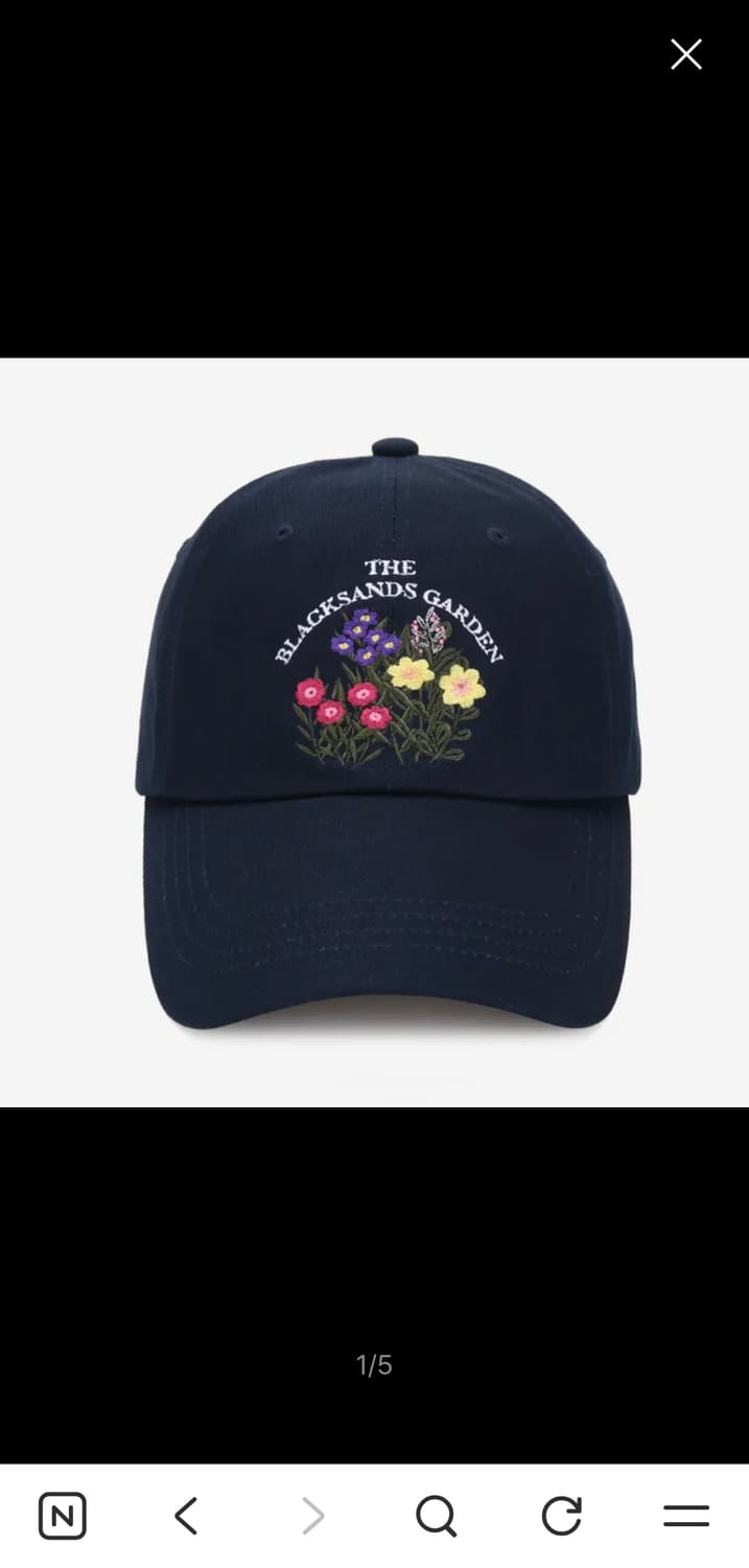 블랙샌즈 플라워 가든 자수 볼캡 네이비 상품이미지7