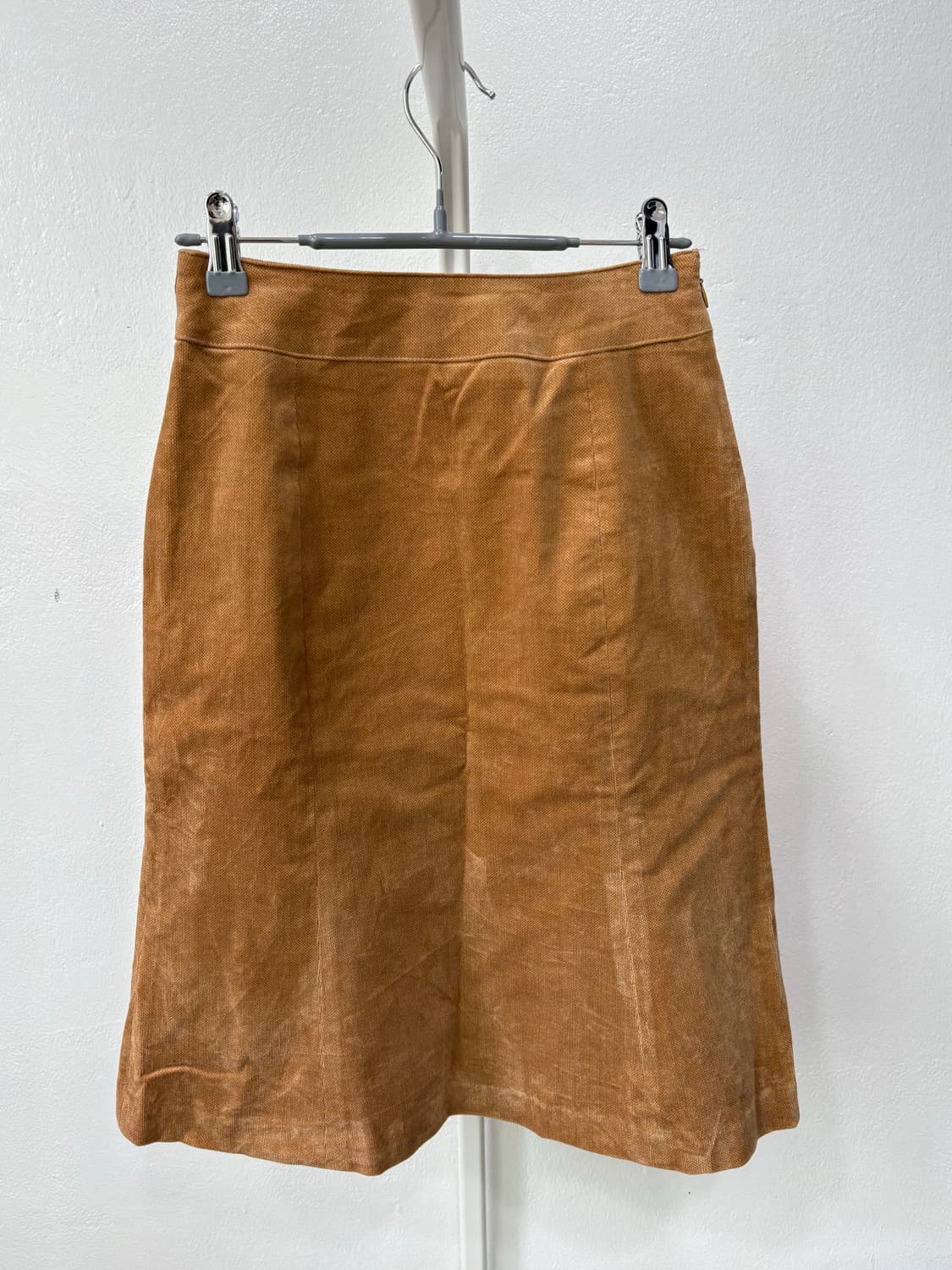 브라운 스웨이드 미디 스커트 상품이미지2