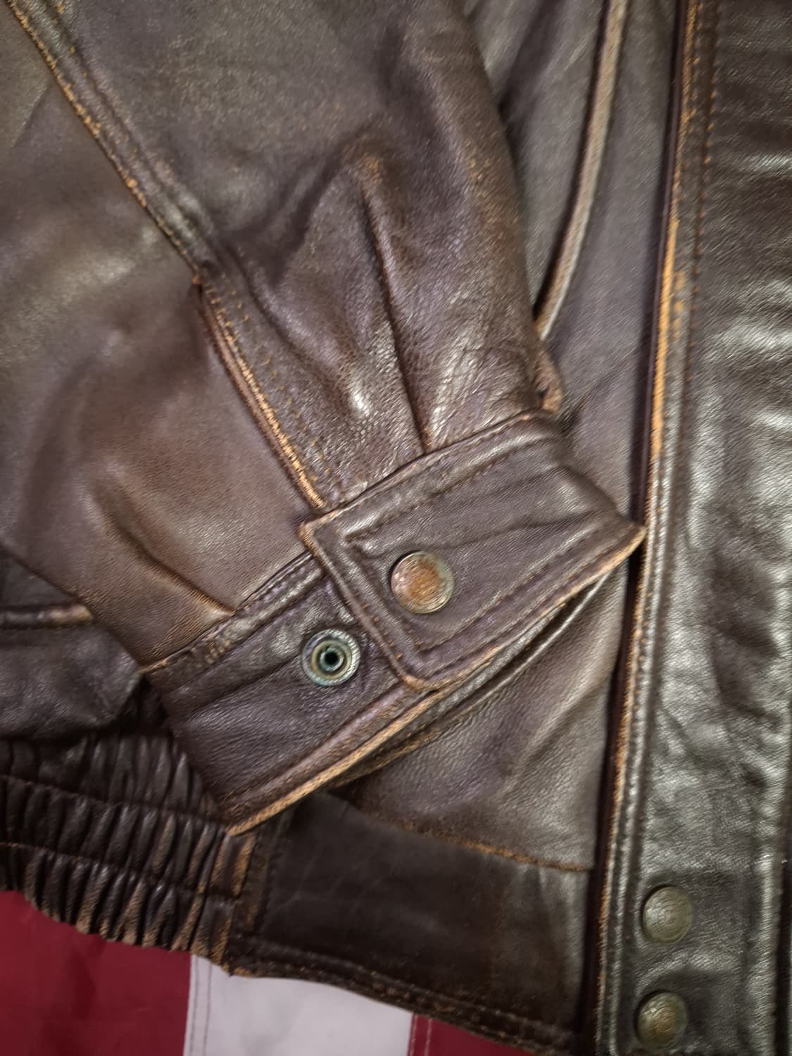 90's 일본판 ZUFLOLO 리얼레더 봄버 자켓 상품이미지6