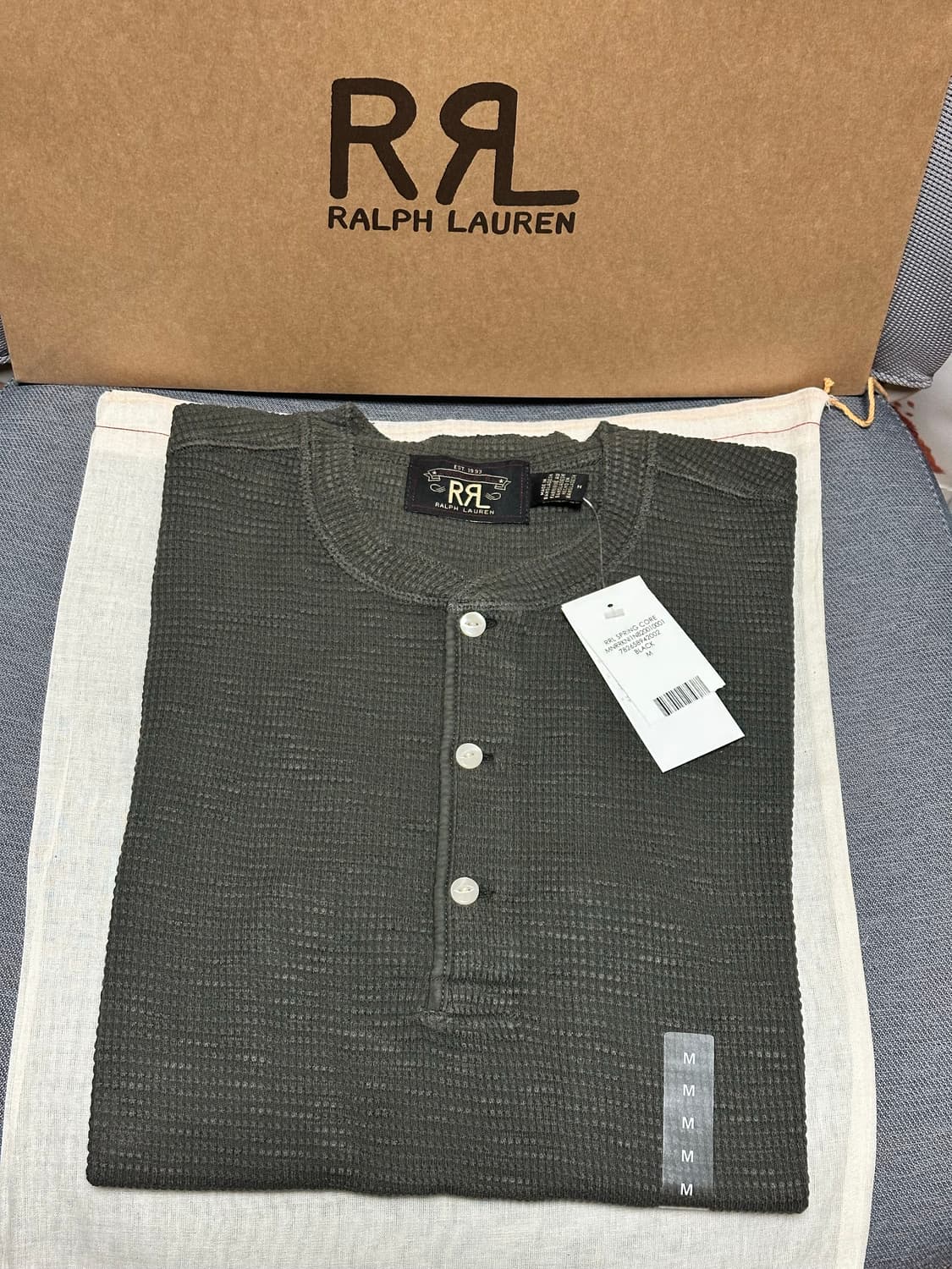 RRL 와플 반팔 헨리넥 M새상품 상품이미지5
