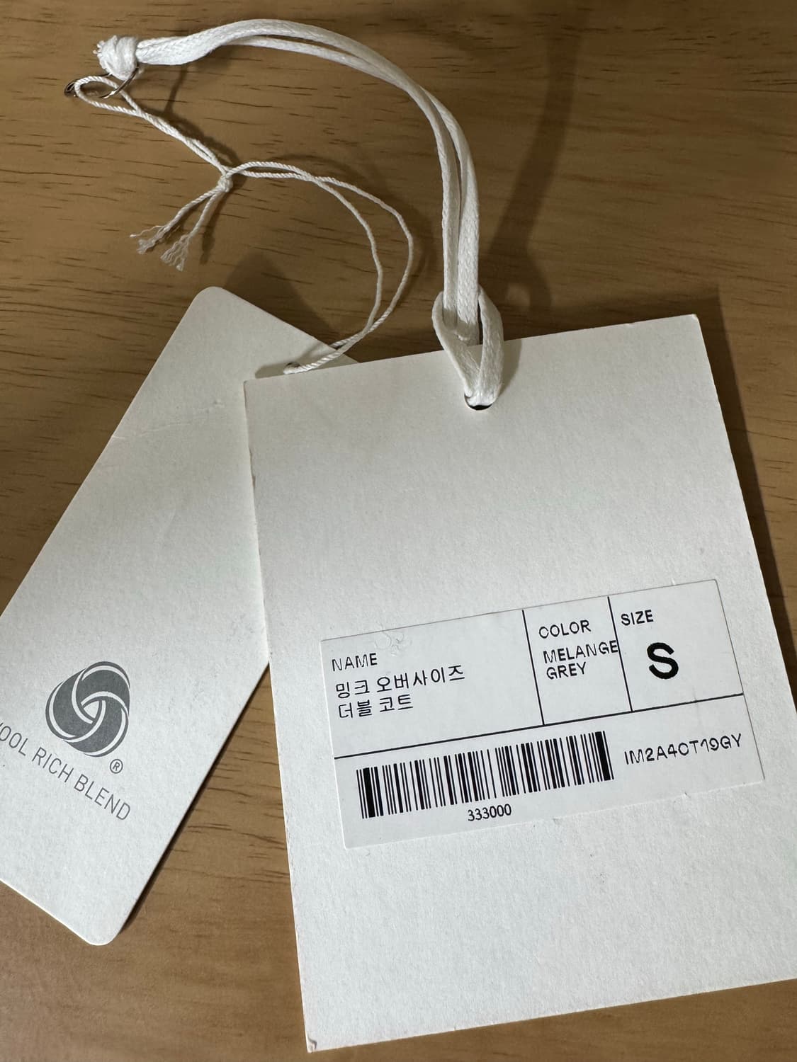 인사일런스 밍크 오버사이즈 더블 코트 멜란지 그레이 상품이미지4