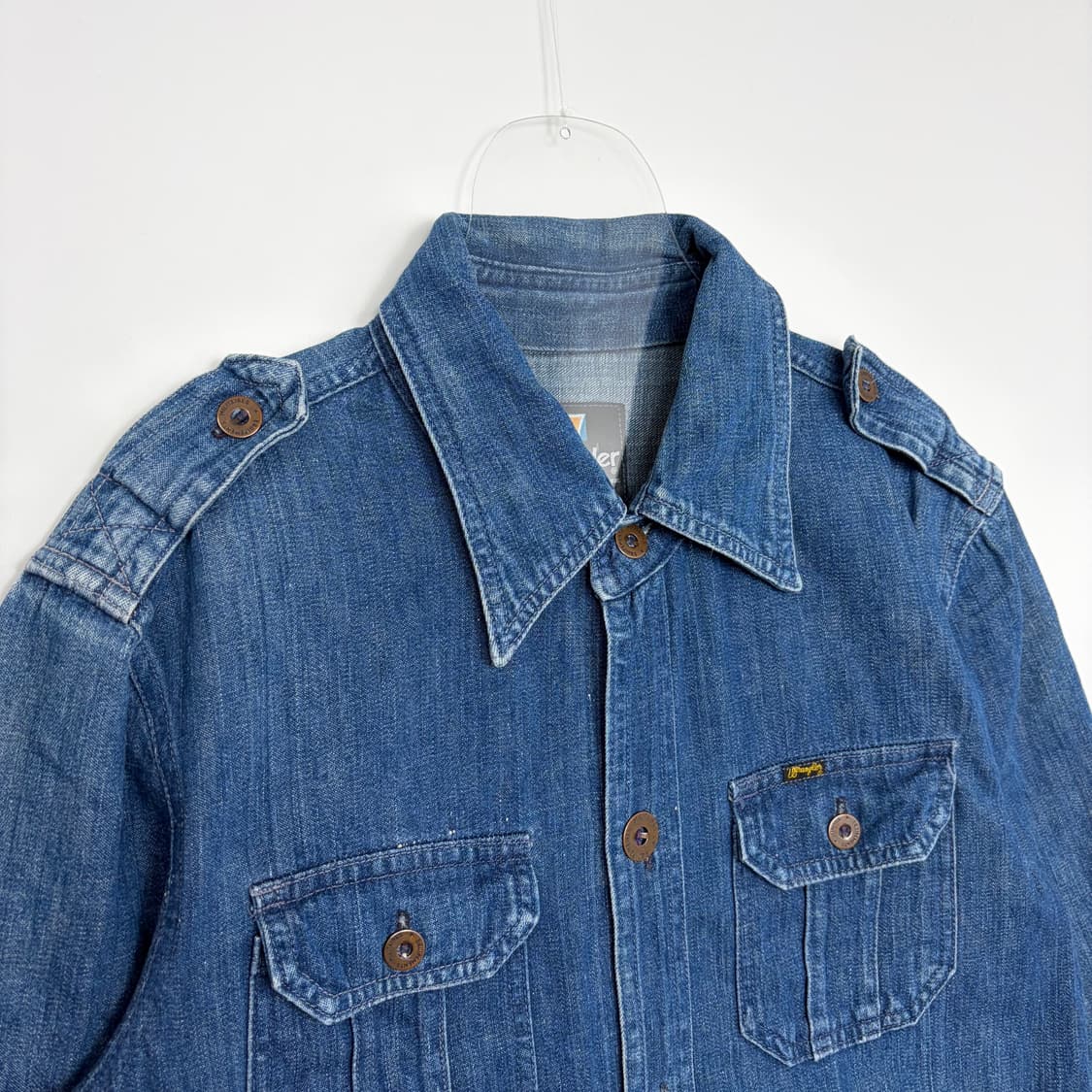 80s 랭글러 청 셔츠 코트 데님 자켓 상품이미지2