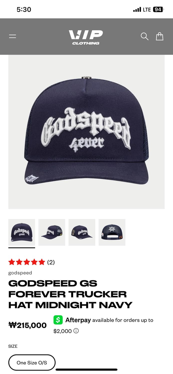 Godspeed GS 포에버 트러커 모자 한정판 스냅백 네이비 상품이미지10