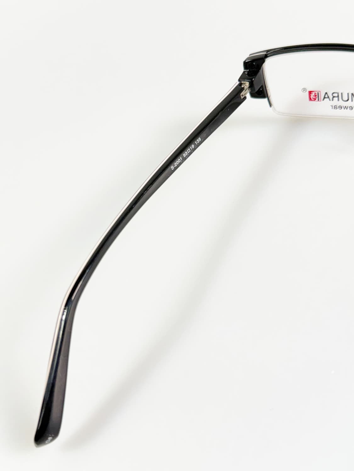 SAMURAI EYEWEAR 블랙 반무테 스퀘어 메탈 빈티지 안경 상품이미지7