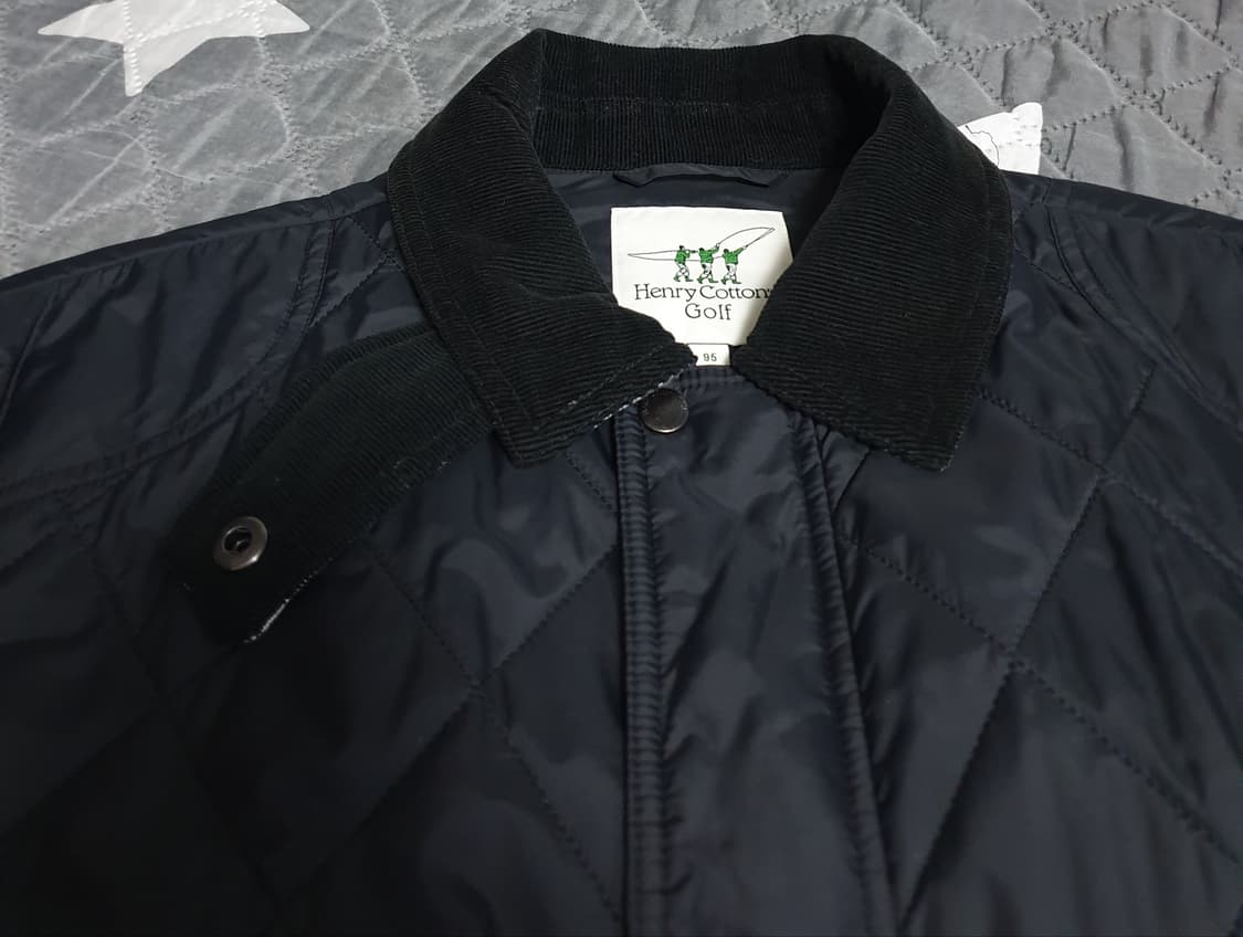 헨리코튼 골프 카라 코듀로이 퀄팅점퍼 블랙 (M) 상품이미지2