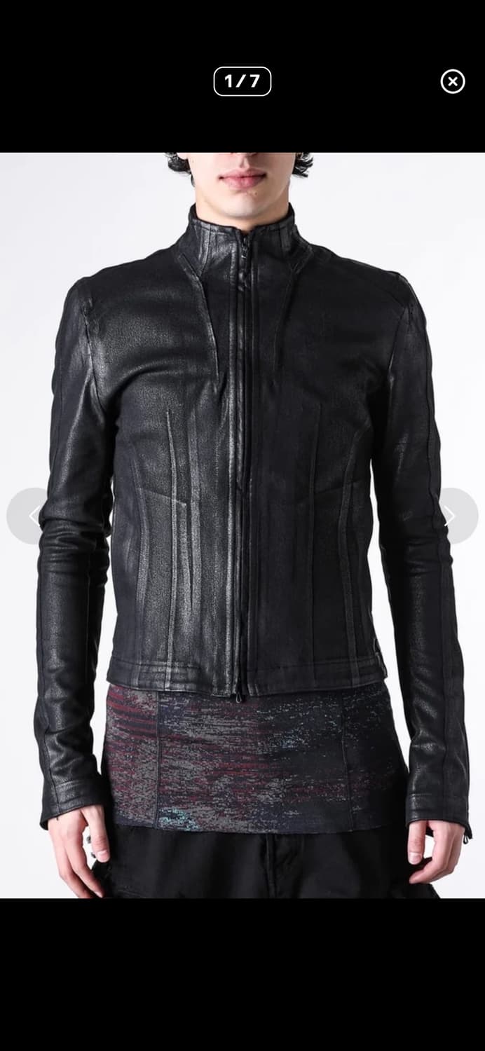 Julius 25/26aw coated cotton knit jacket 상품이미지3