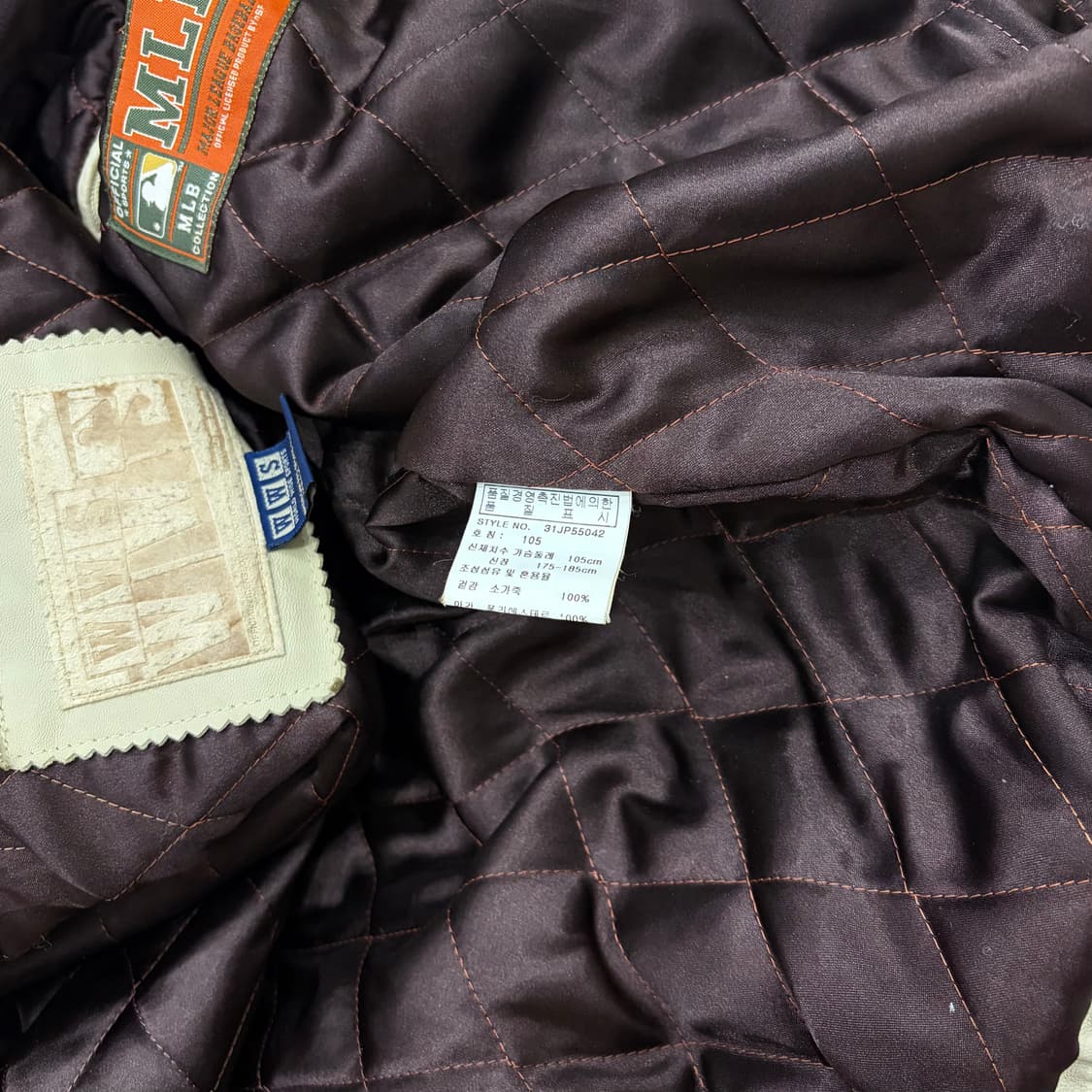 WWS MLB 90s 뉴욕 양키스 양키즈 소가죽 야구 자켓 (105)XL 상품이미지3