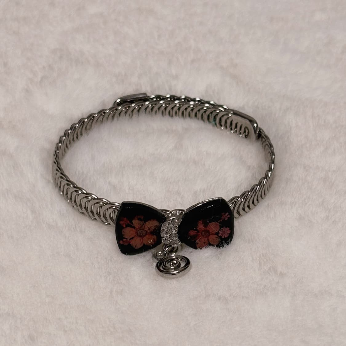 일본 오리엔탈 생화 페어리 뱅글 리본 포인트 뱅글 실버 팔찌 상품이미지2