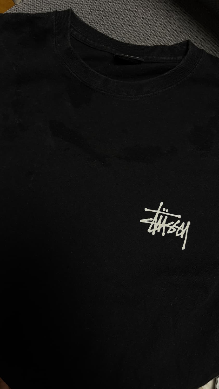 스투시 블랙 기본 로고 티셔츠 S 상품이미지1