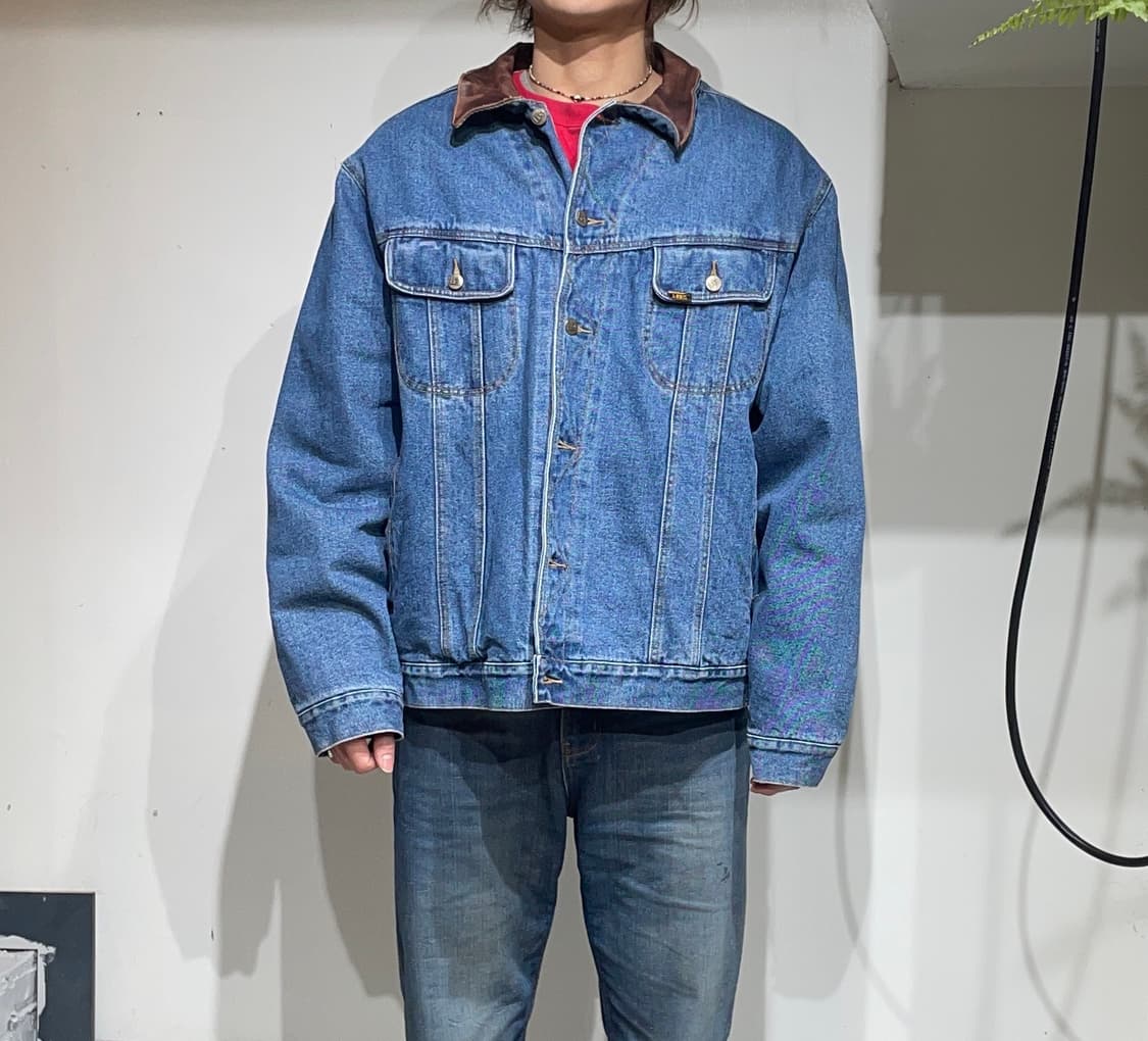 Lee leather collar denim jacket 상품이미지3