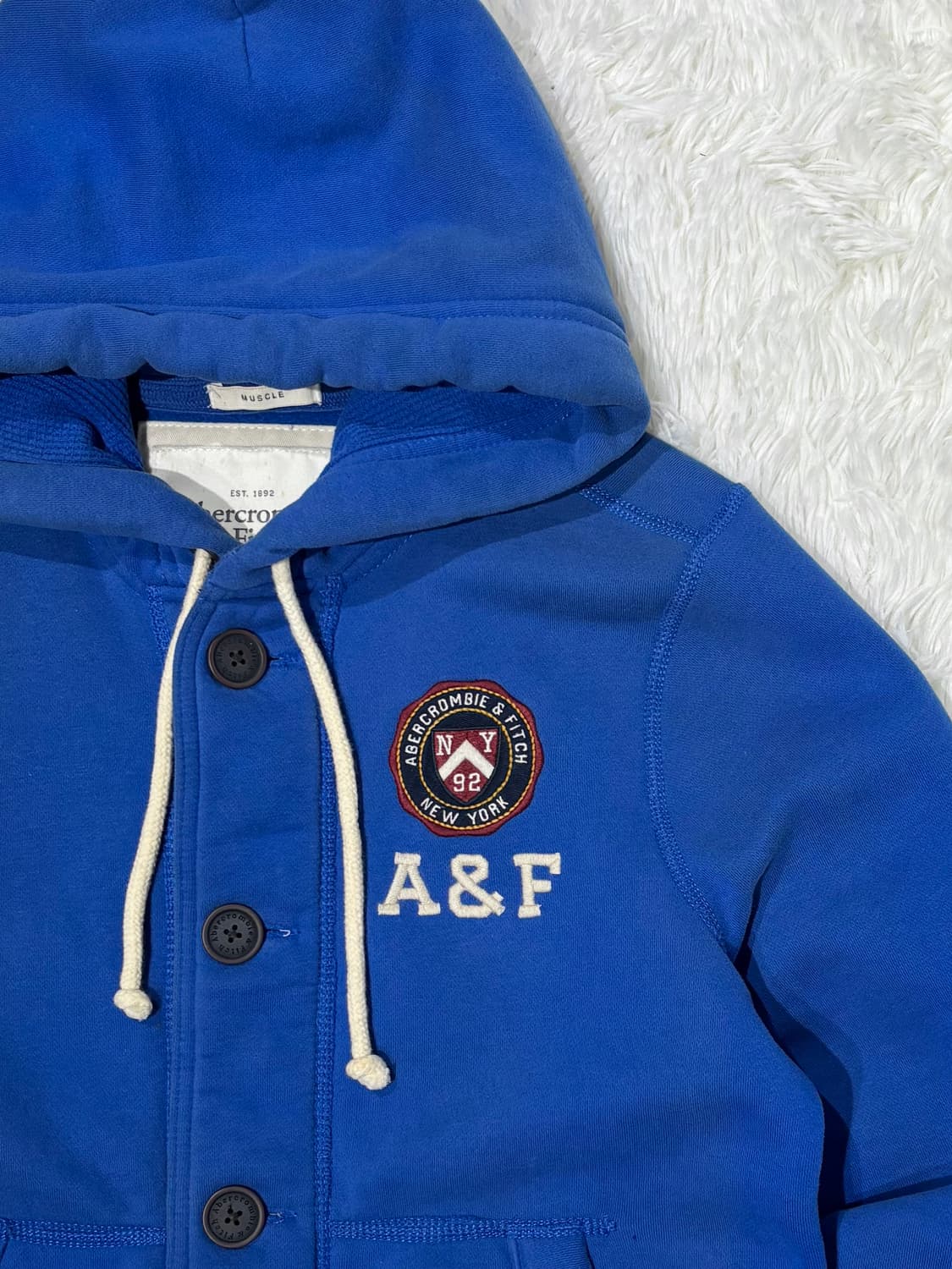아베크롬비 블루 버튼 후드집업 상품이미지5