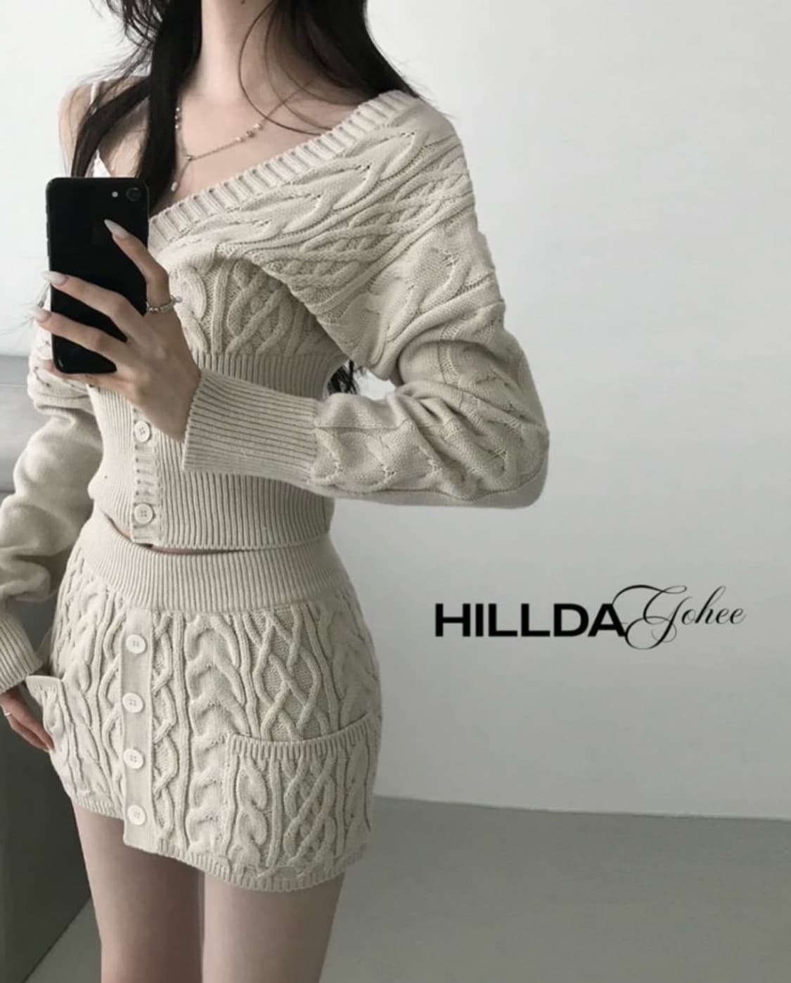 힐다x고희 디어 윈터 니트 셋업 새상품 블랙(실사첨부) 상품이미지3