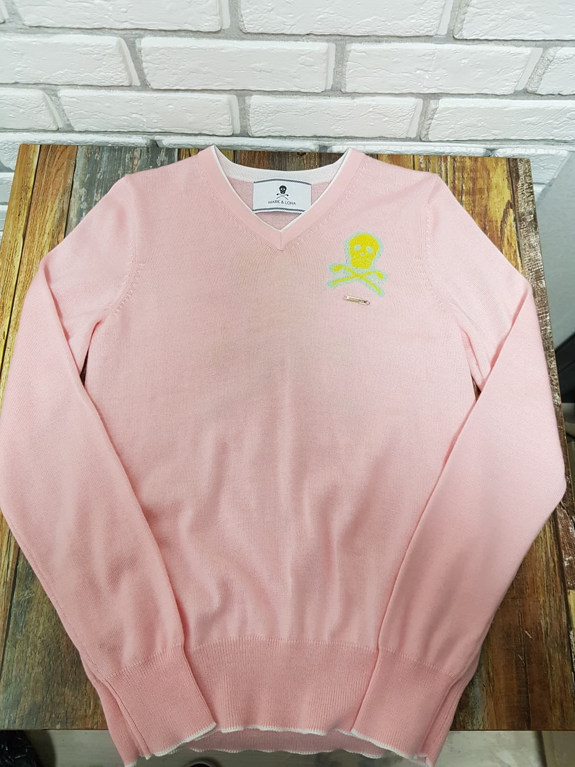 [여95/정품] MARK & LONA 핑크색 브이넥 니트 상품이미지9