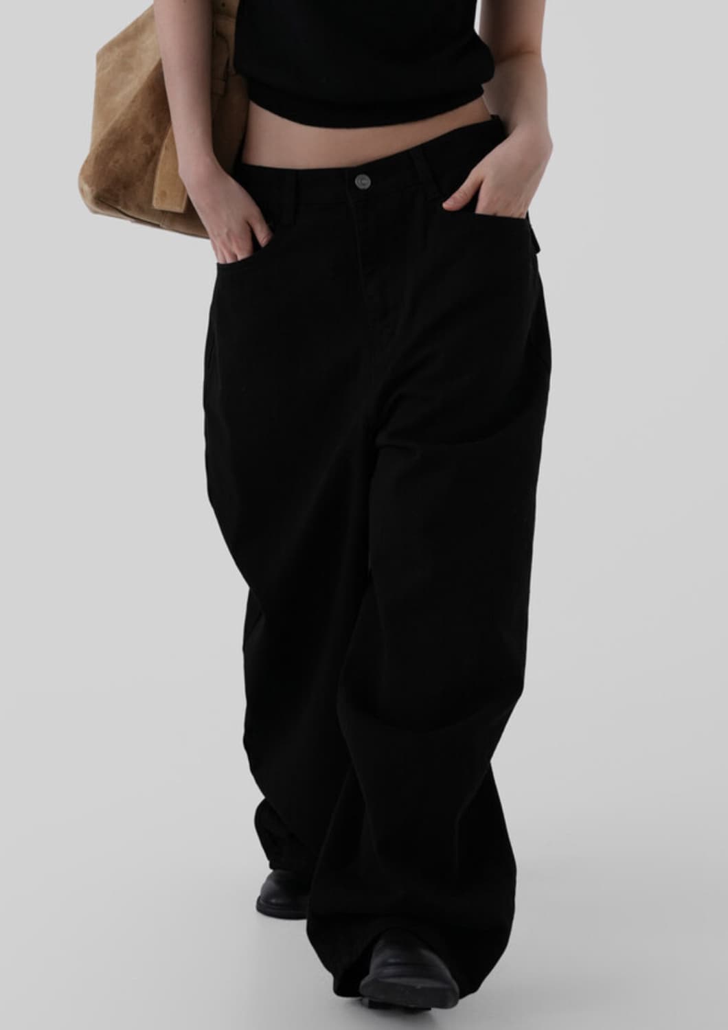 새상품) 어텀 워크커브드 팬츠 블랙 S 상품이미지2