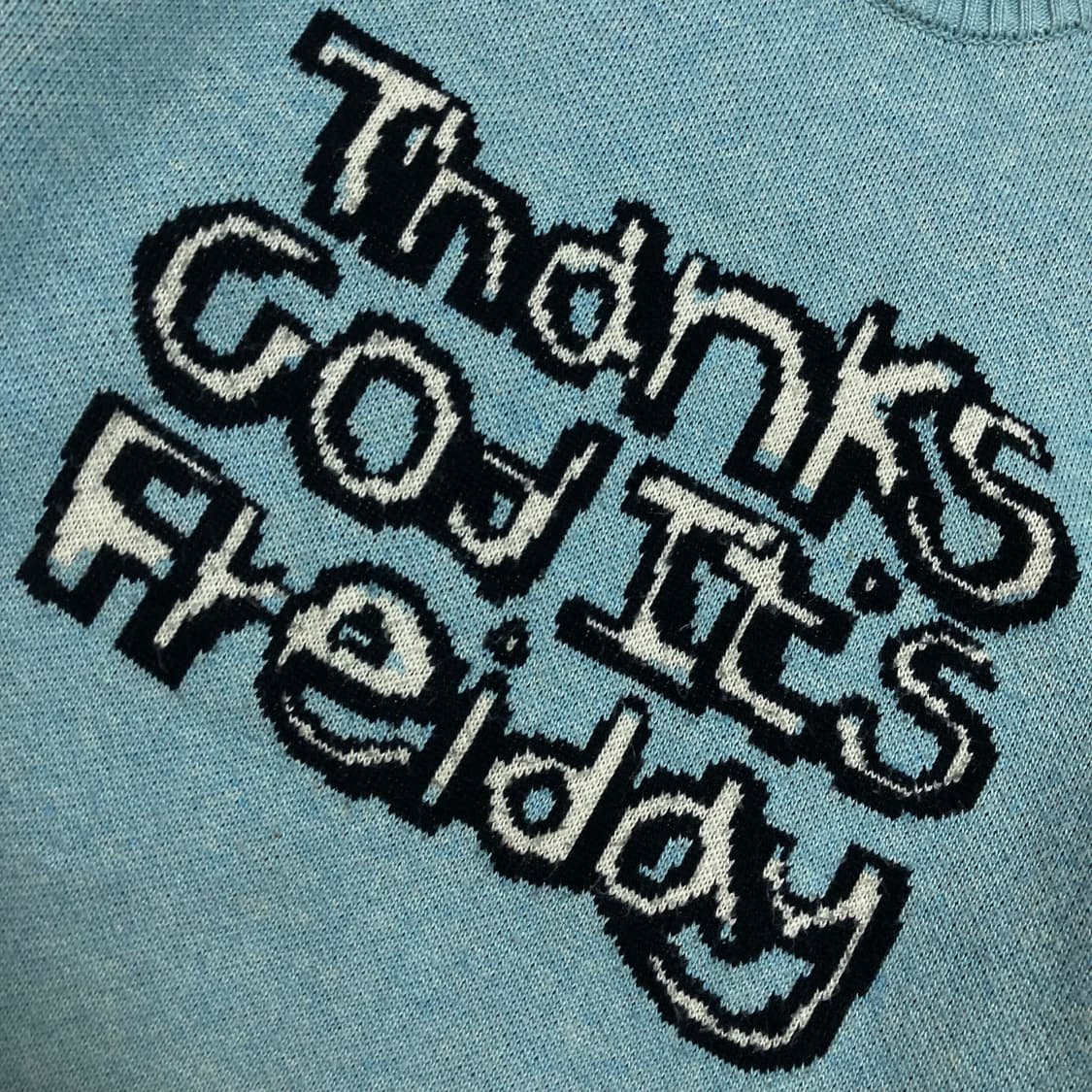 프라이 스카이 블루 T.G.I.F 자카드 니트 상품이미지2