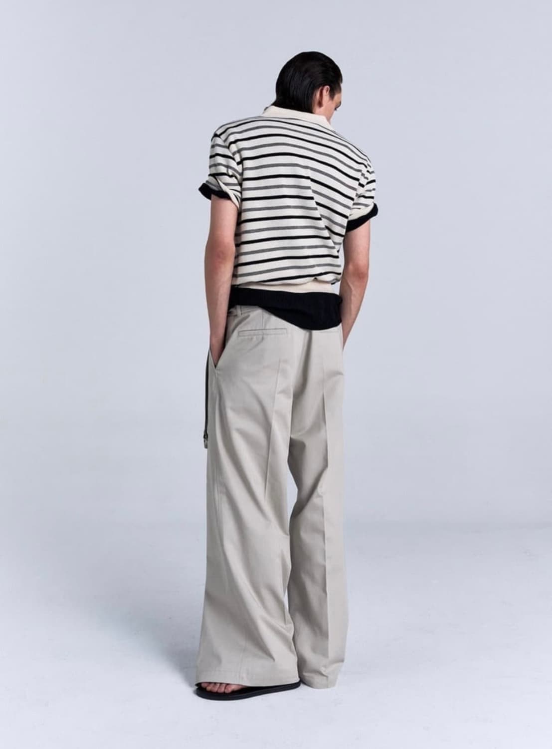 [새상품/M) 노이스(NOICE) 코튼 스트라이프 니트 폴로 셔츠 상품이미지4