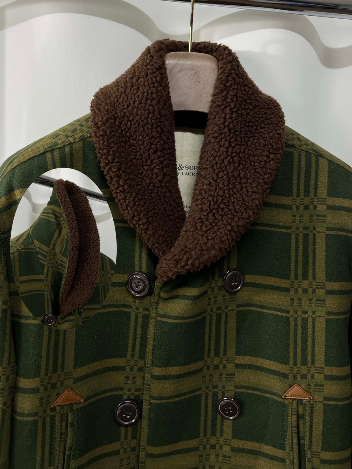 폴로 랄프로렌 시어링 프로그 플레이드 브리티쉬 밀리터리 헌팅자켓 상품이미지4