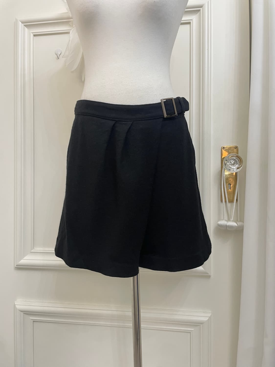 black wool belt point pleats pants 상품이미지5