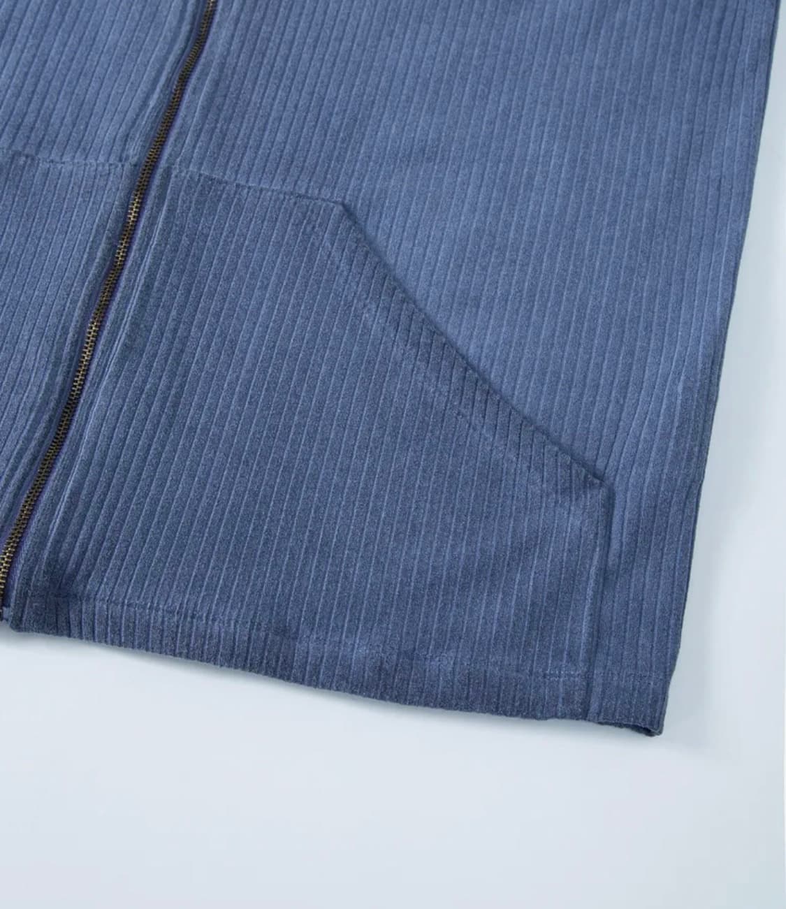 톤슬 더티 워싱 골지 집업 후드 블루 상품이미지6