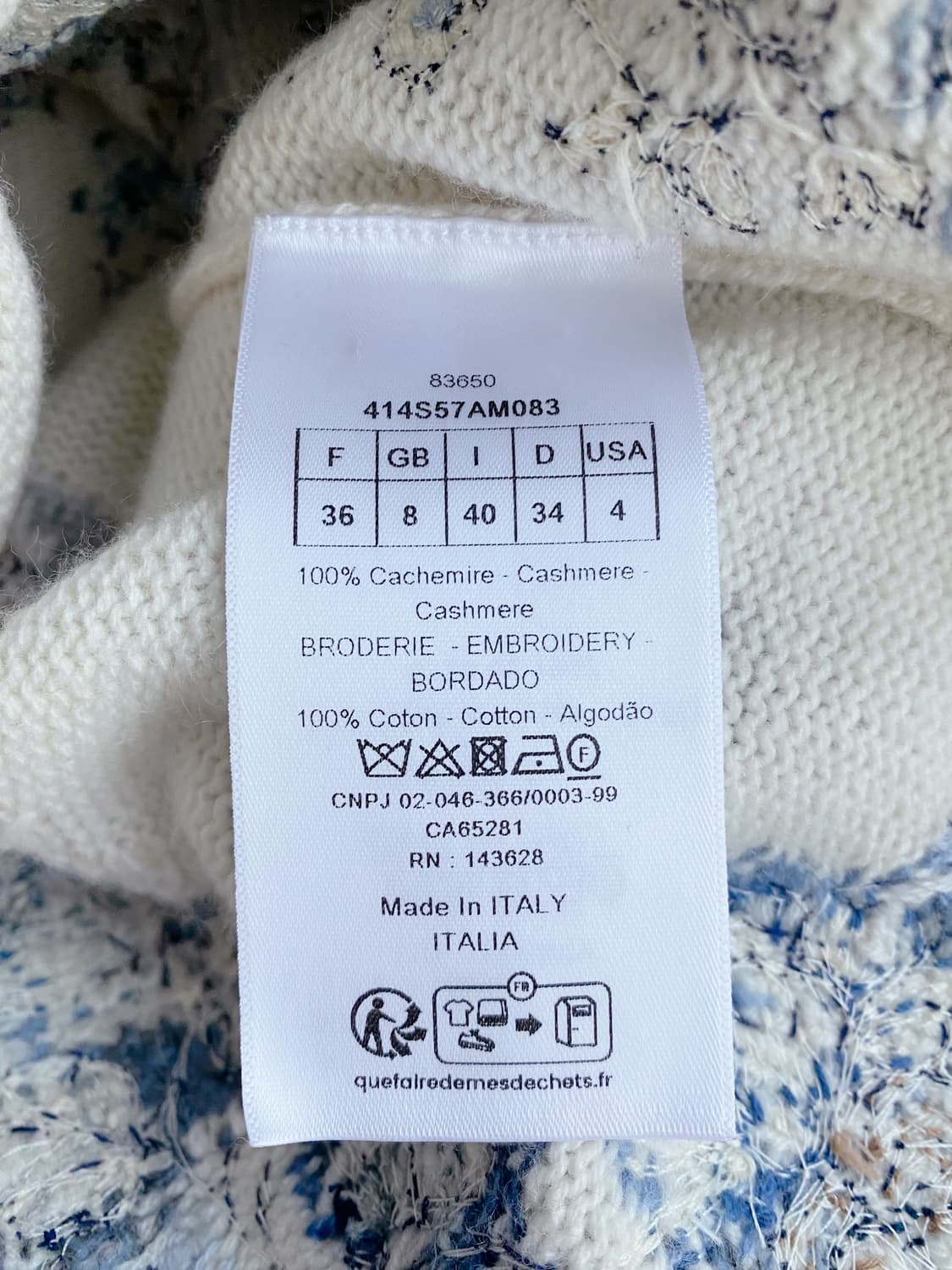 디올(Dior)의 나비 자수 니트 상품이미지6