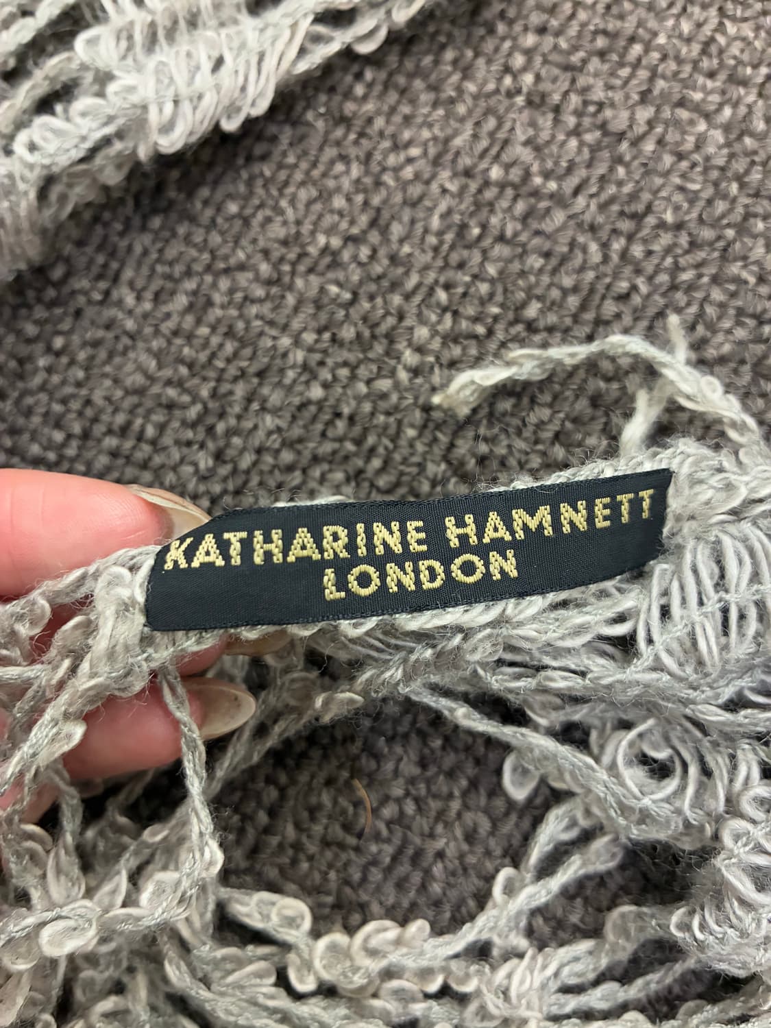 Katharine Hamnett London 빈티지 여성 펀칭 모카 머플 상품이미지4