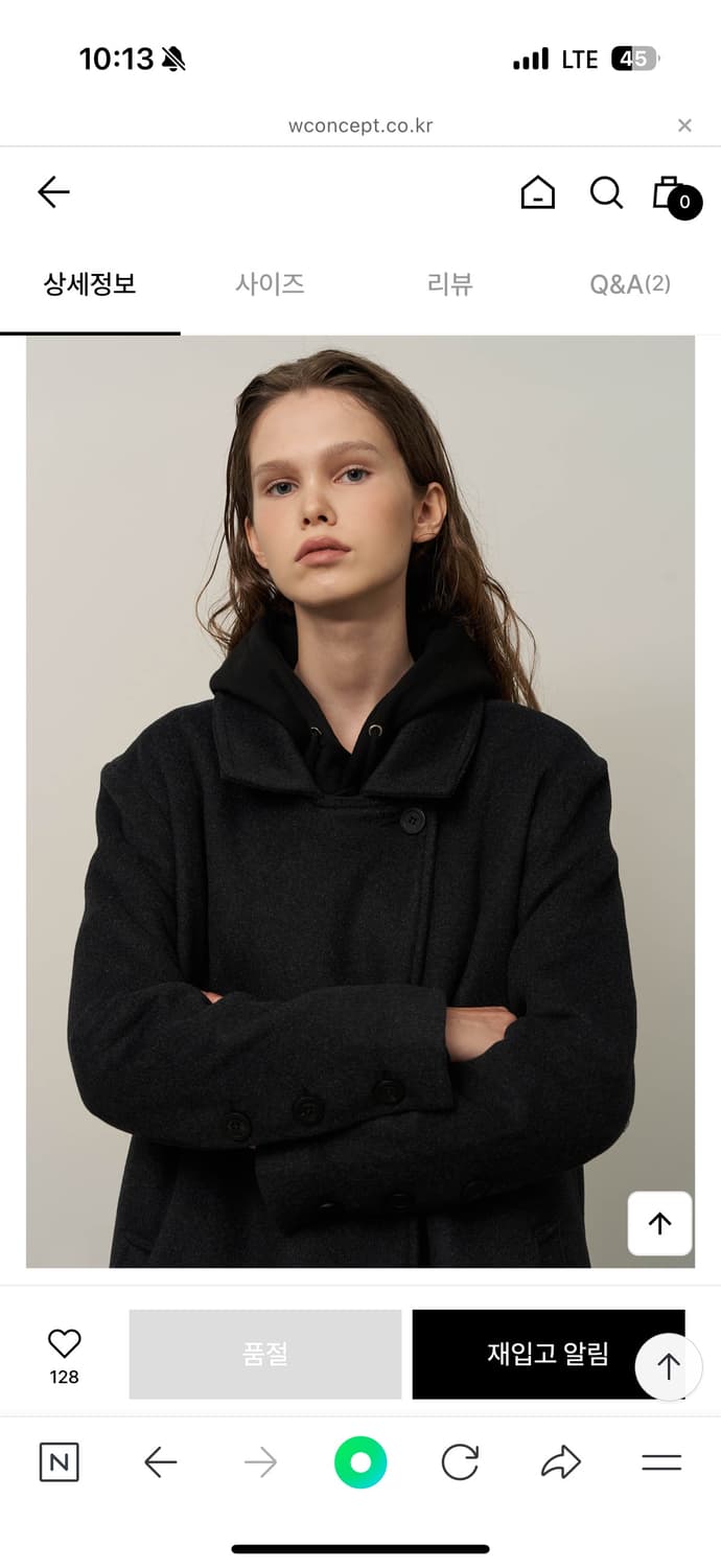 일리고 오버핏 더블 롱코트 다크그레이 상품이미지3