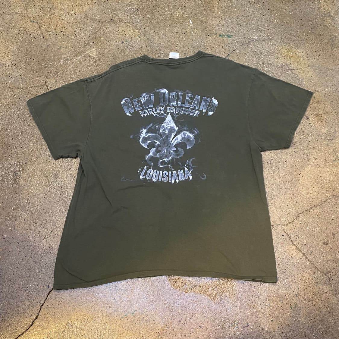 미국 빈티지 할리데이비슨 뉴올리언스 카키 반팔티 상품이미지7