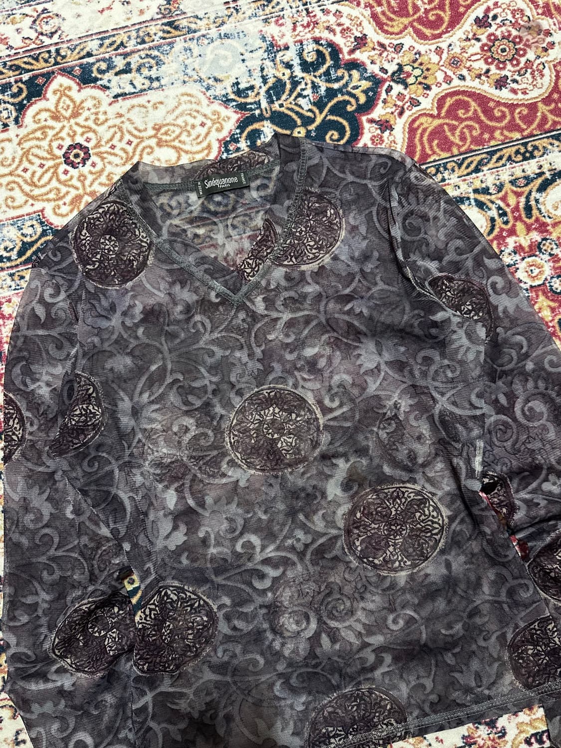 시스루 오리엔탈 브이넥 롱슬리브 상품이미지2