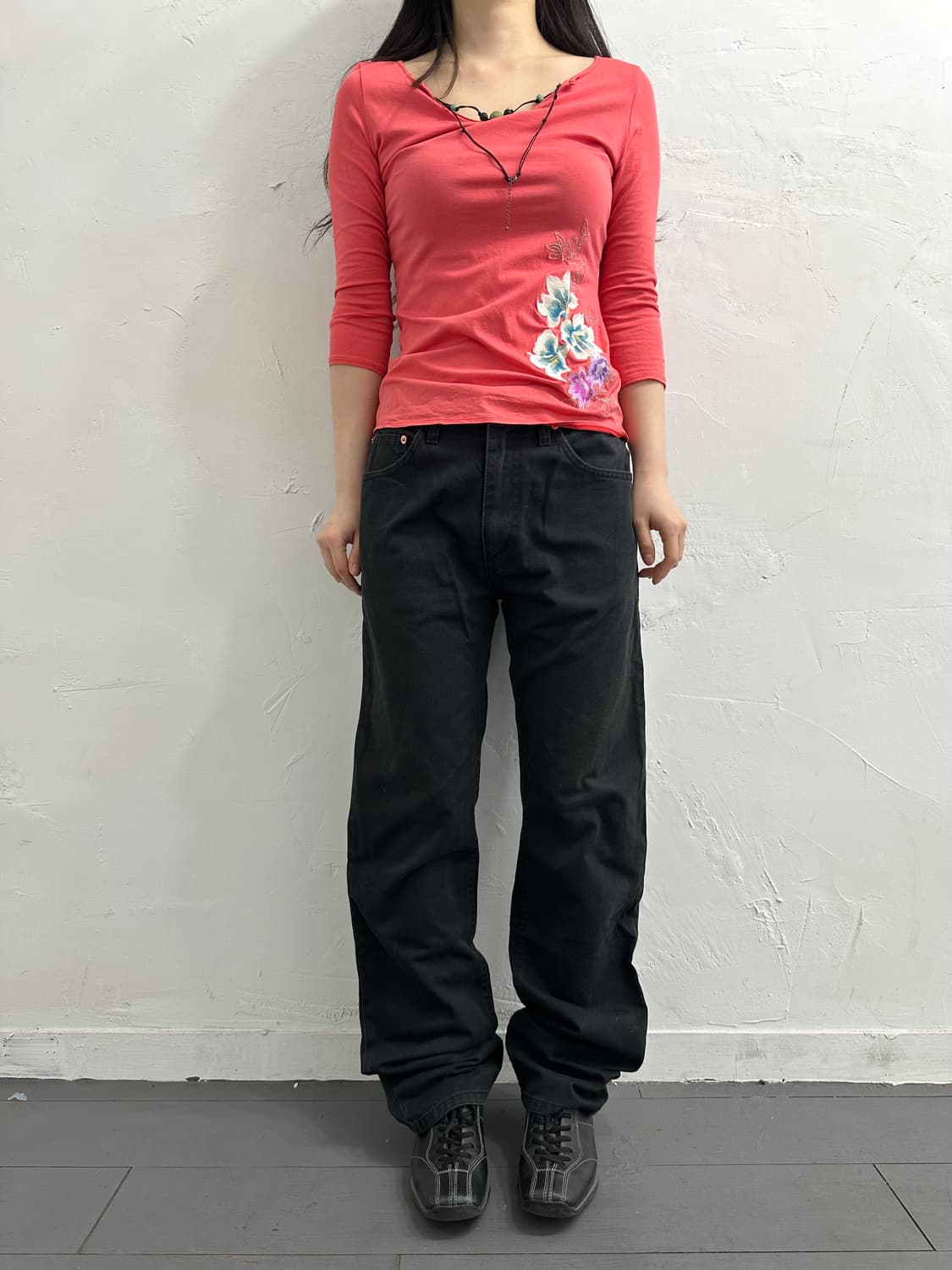 levis535 black cotton pants 상품이미지2
