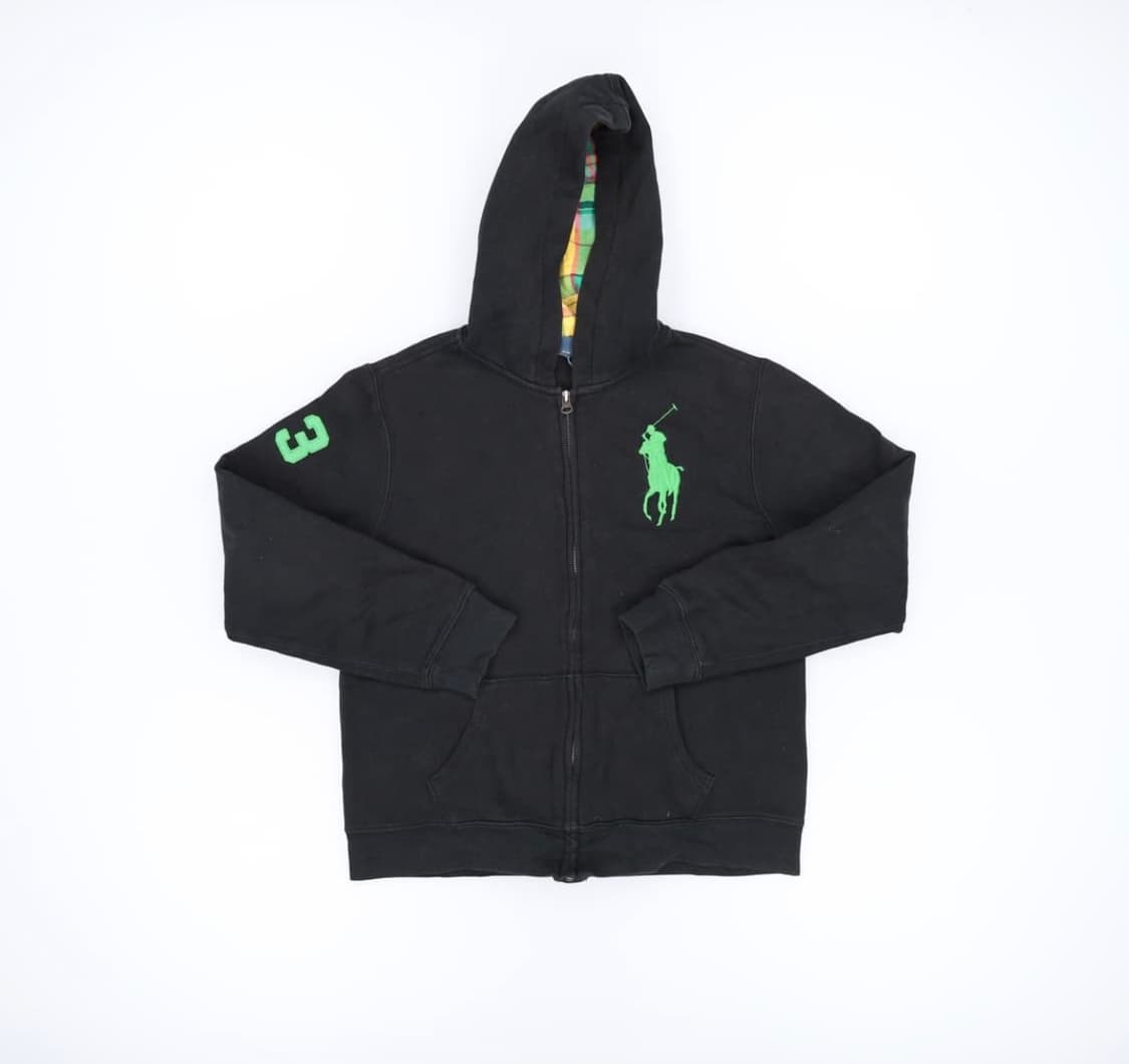 폴로 빅포니 후드 키즈 우먼 체크 블랙  상품이미지1