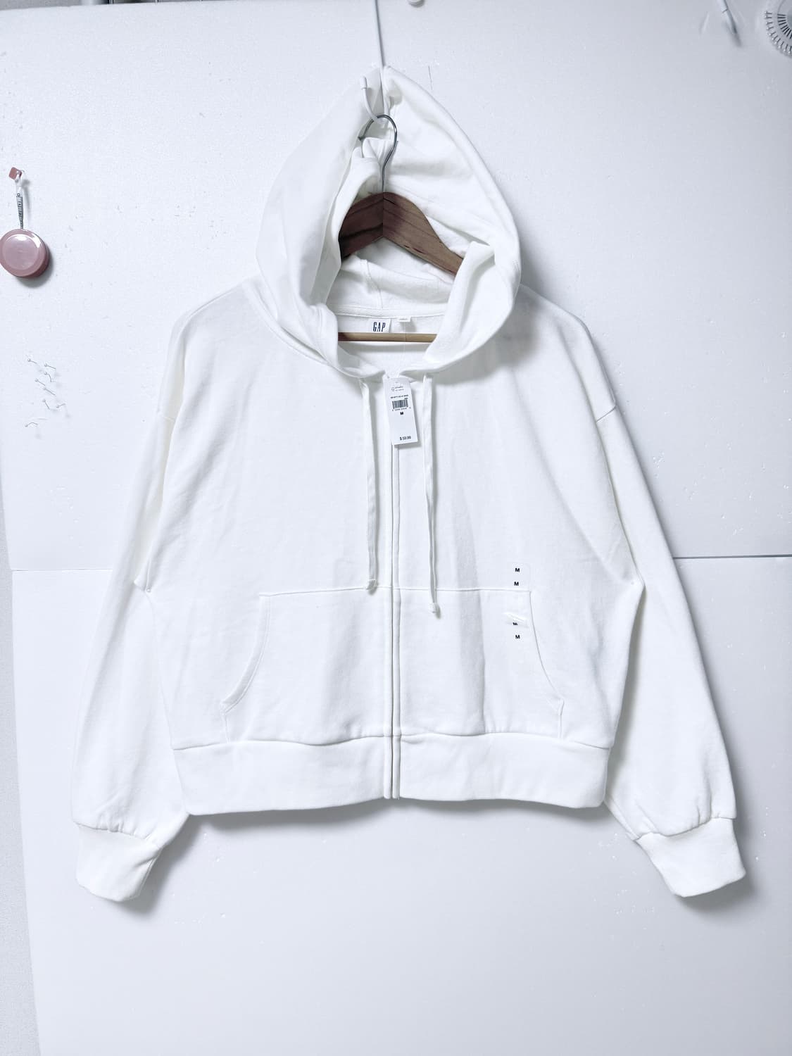 GAP 갭 크롭 후드집업 화이트M 새상품 데일리 상품이미지1