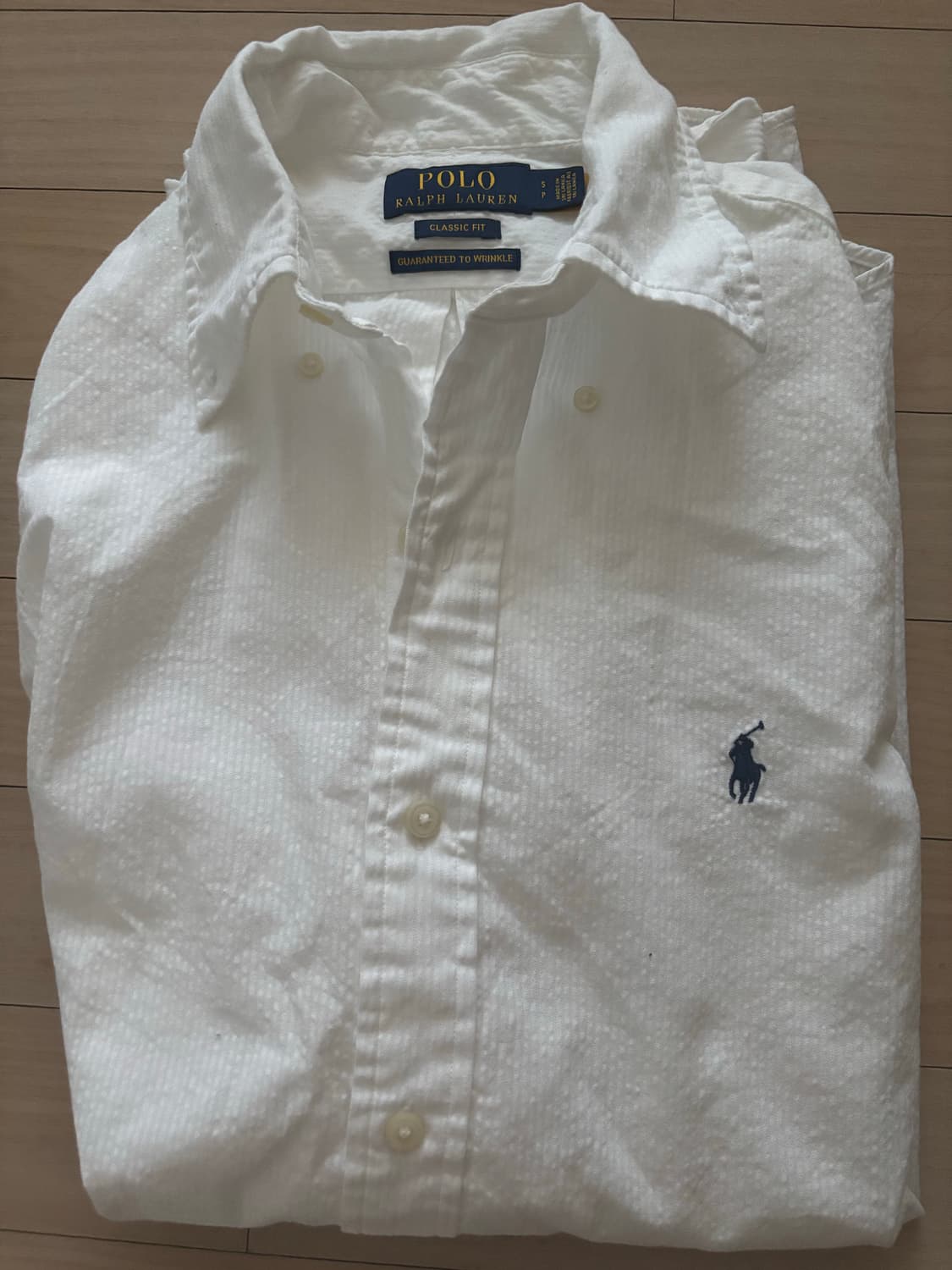 폴로 시어서커 셔츠 클래식핏 맨즈 화이트 s 상품이미지1