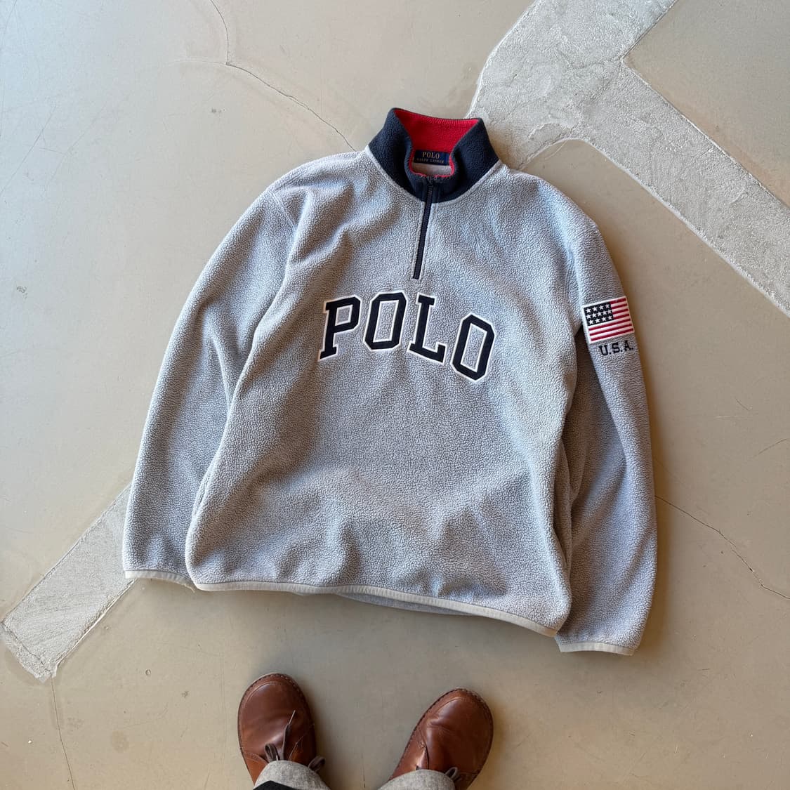 폴로 랄프로렌 성조기 하프집업 플리스 상품이미지1