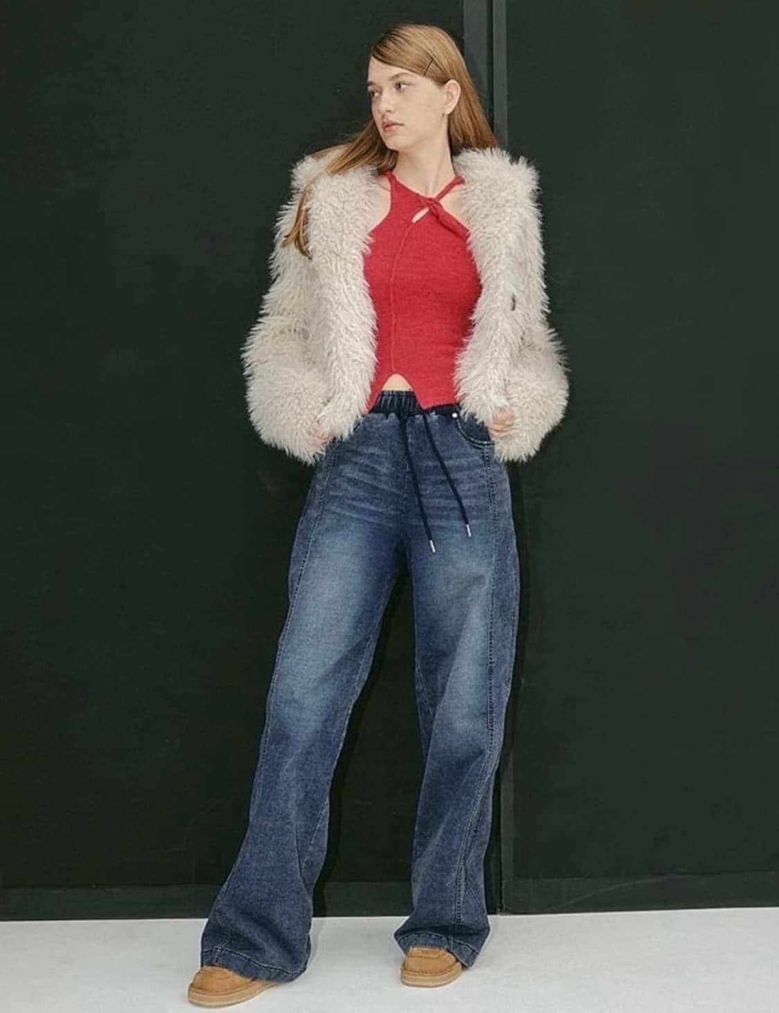 유즈 투웨이 퍼 자켓 아이보리 (옷 커버도 있음)  상품이미지4