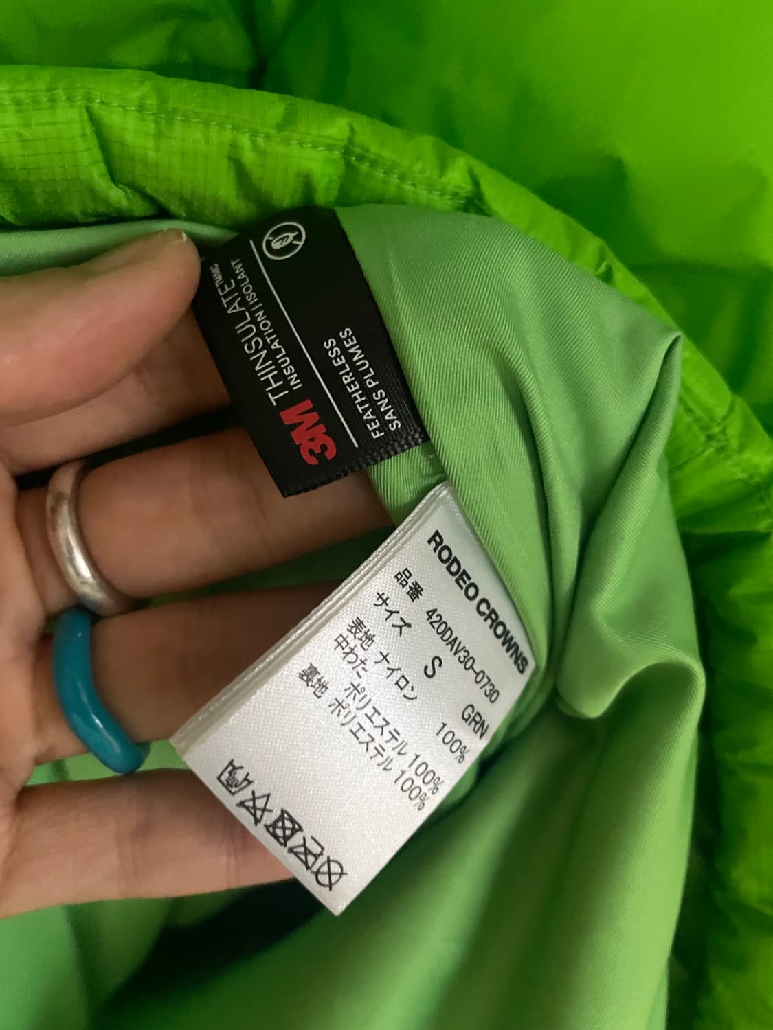 Rodeo Crowns 형광 그린 숏패딩 상품이미지5