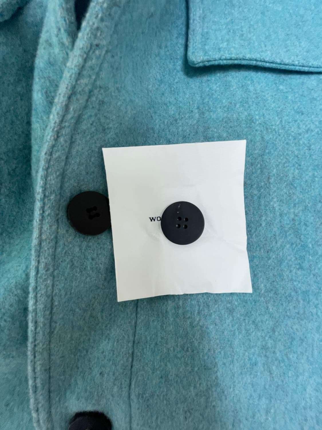 우영미 블루 울 하프 코트 상품이미지5