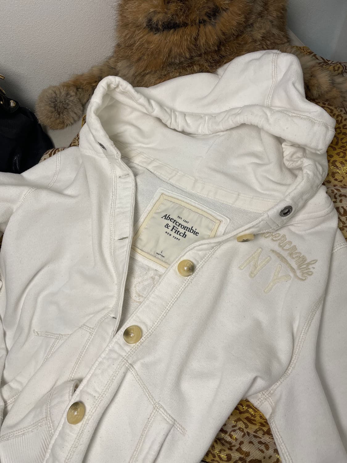 아베크롬비 화이트 후드 가디건 집업 상품이미지2