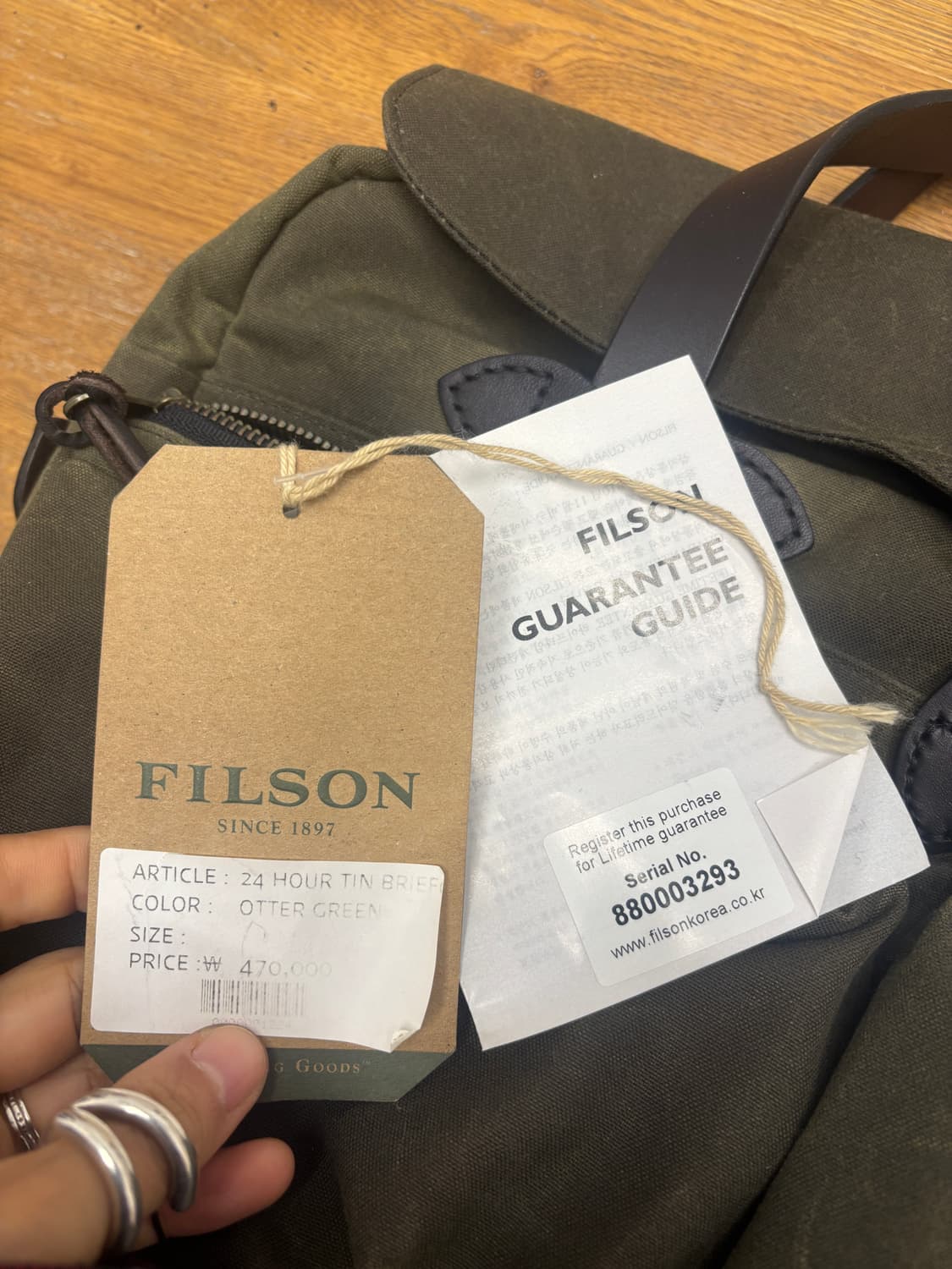 Filson 24 hour tin brief case 왁스코튼 숄더백 상품이미지4