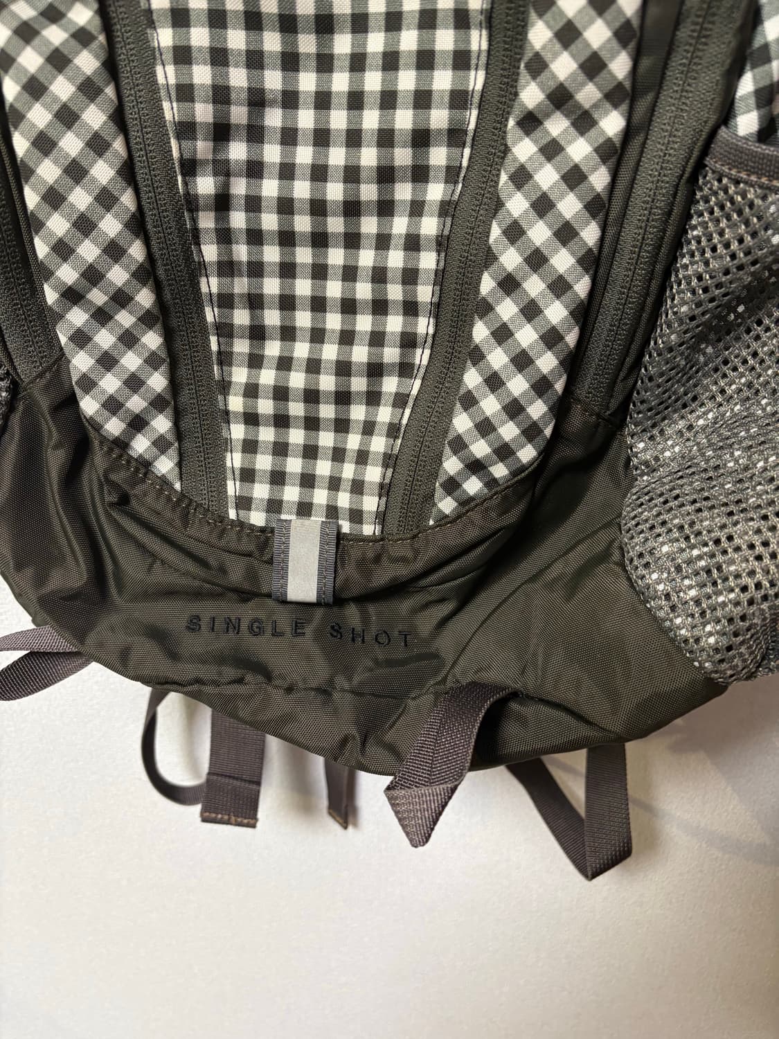 레어) 노스페이스 체크 깅엄 백팩 싱글샷 일본 빈티지 모리걸 가방  상품이미지3
